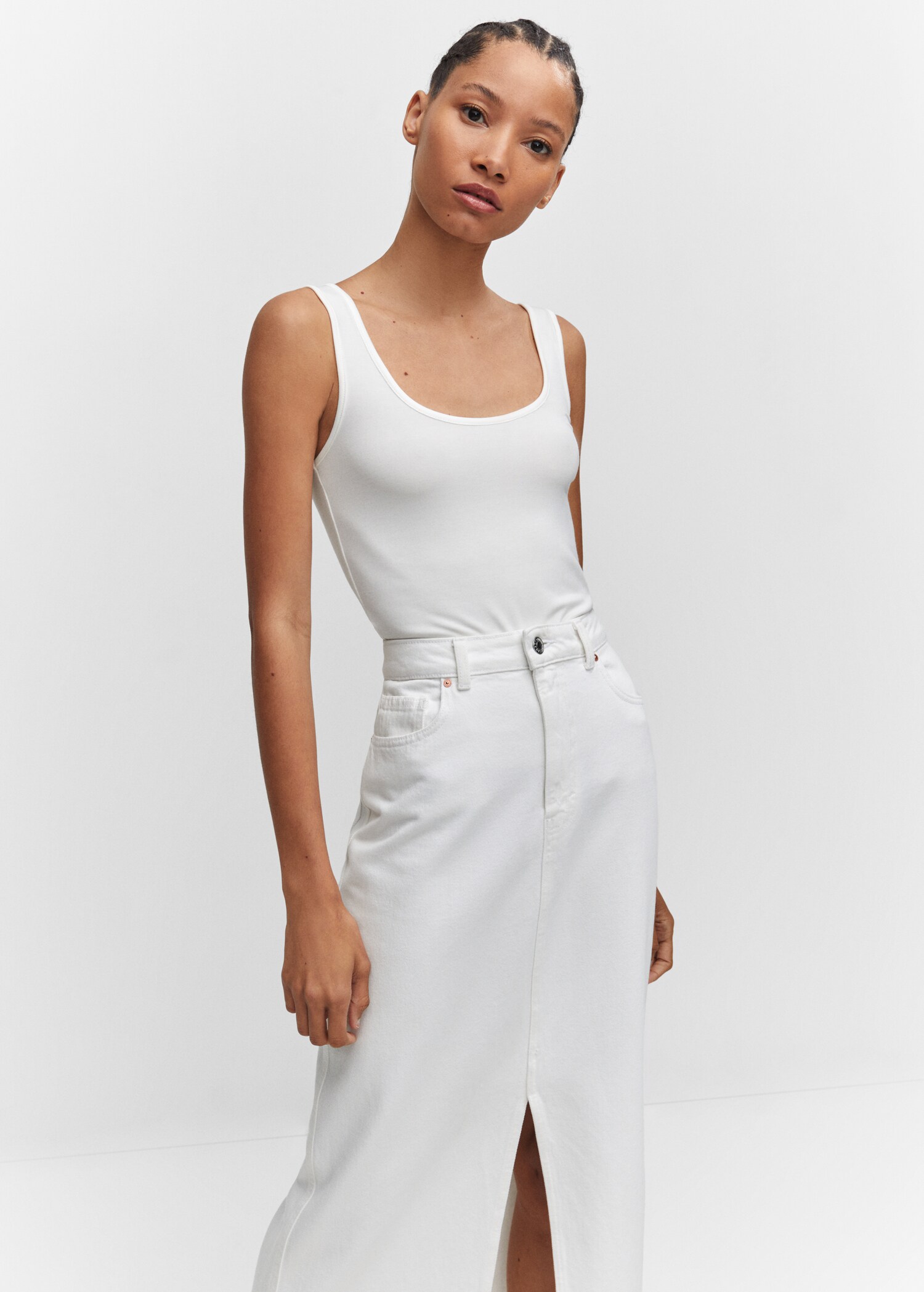 Cotton shirt with stud detail - Medium plane