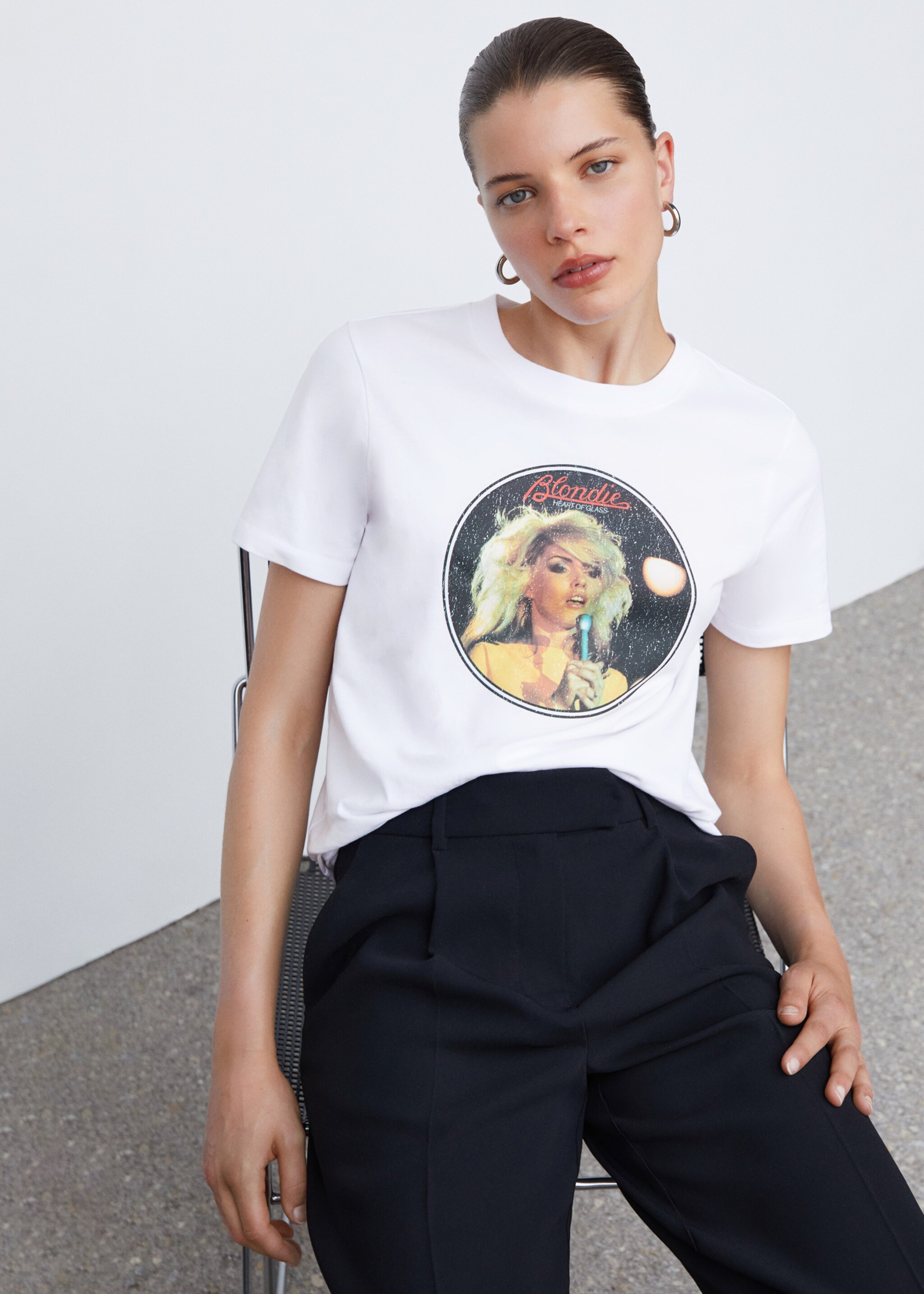 Blondie t-shirt - Details of the article 6, White. Ref: 57032898-00.