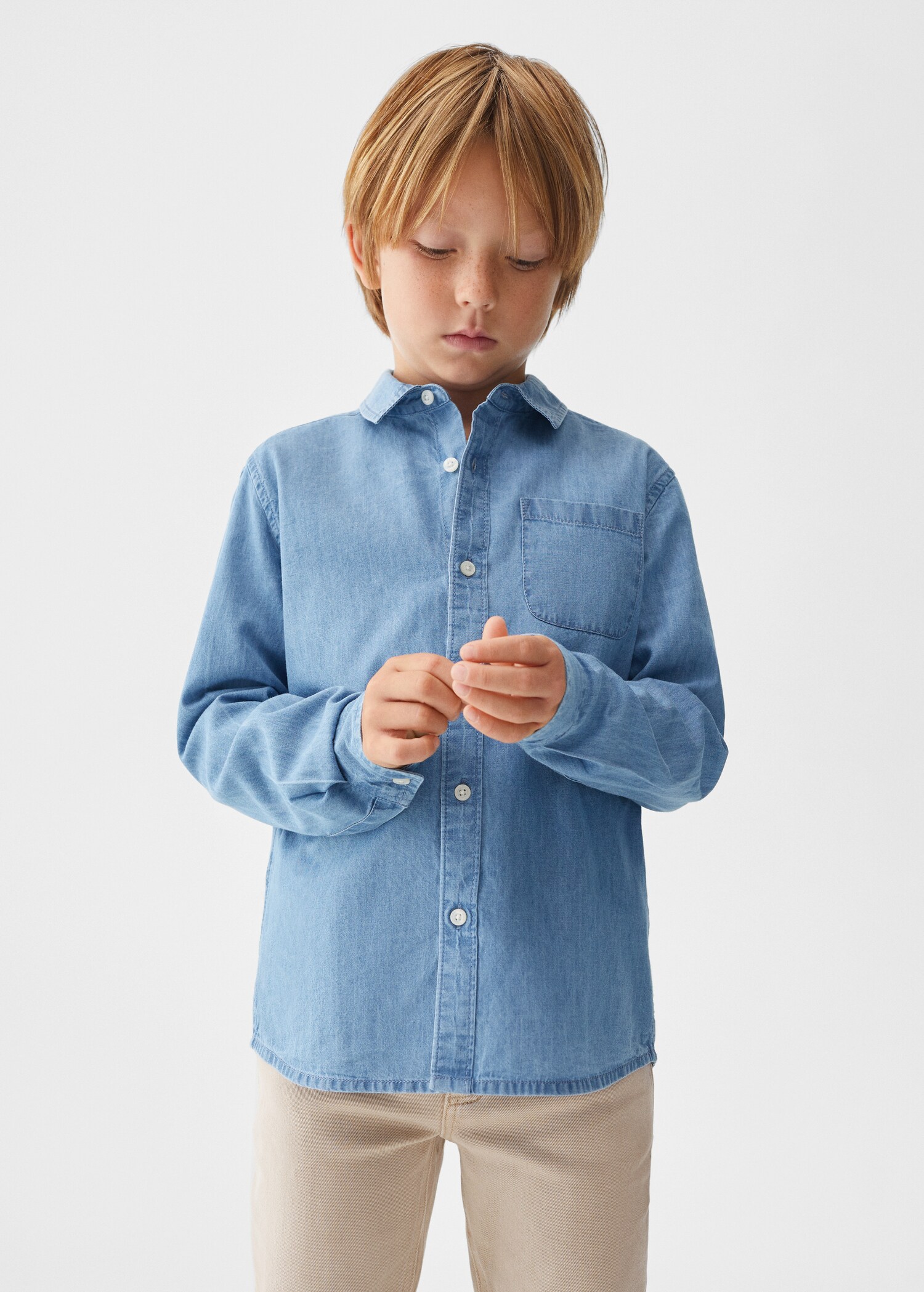 Regular Fit-Jeanshemd - Mittlere Ansicht