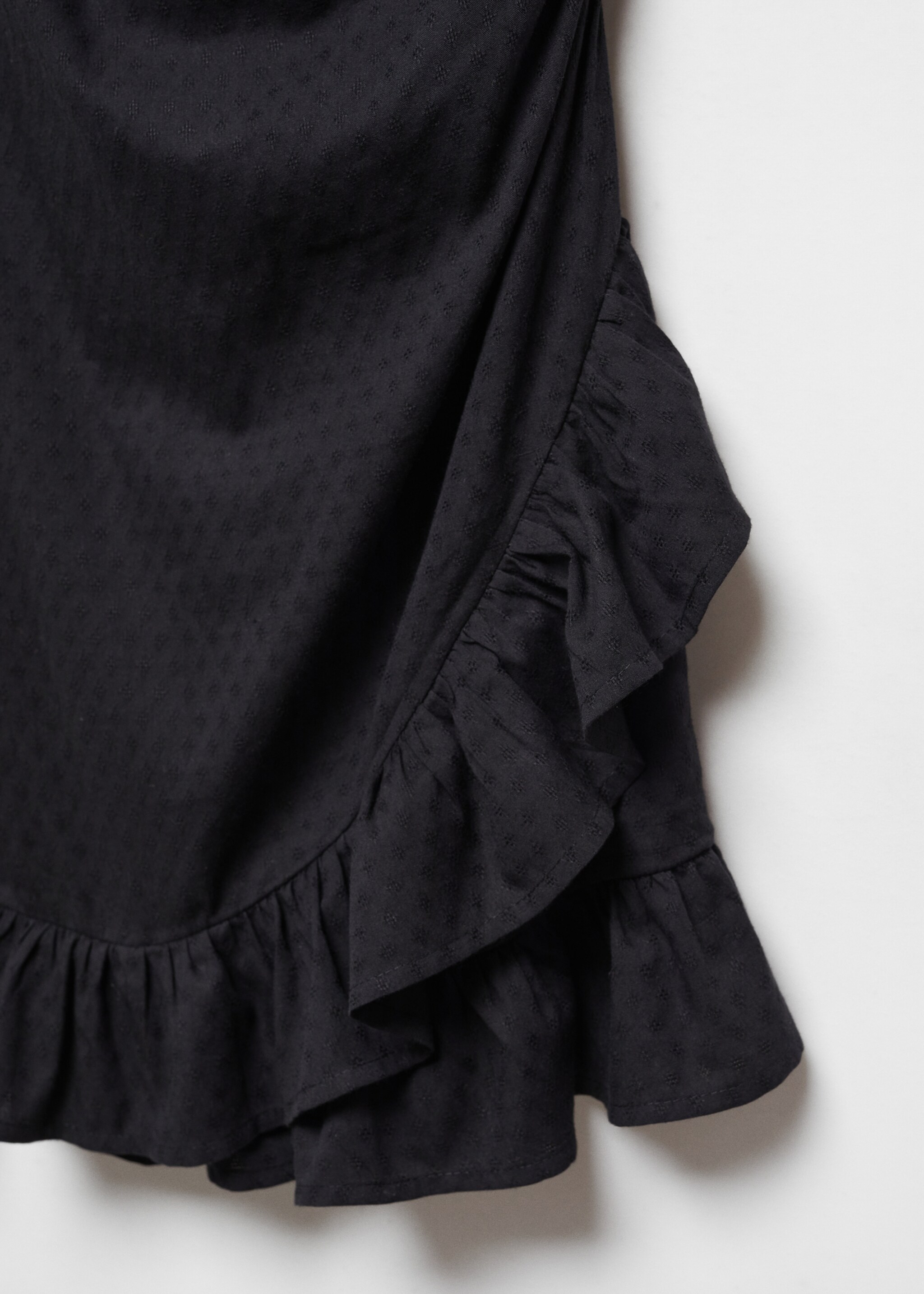 Asymmetric ruffled dress - Details of the article 8, Black. Ref: 57033270-00.