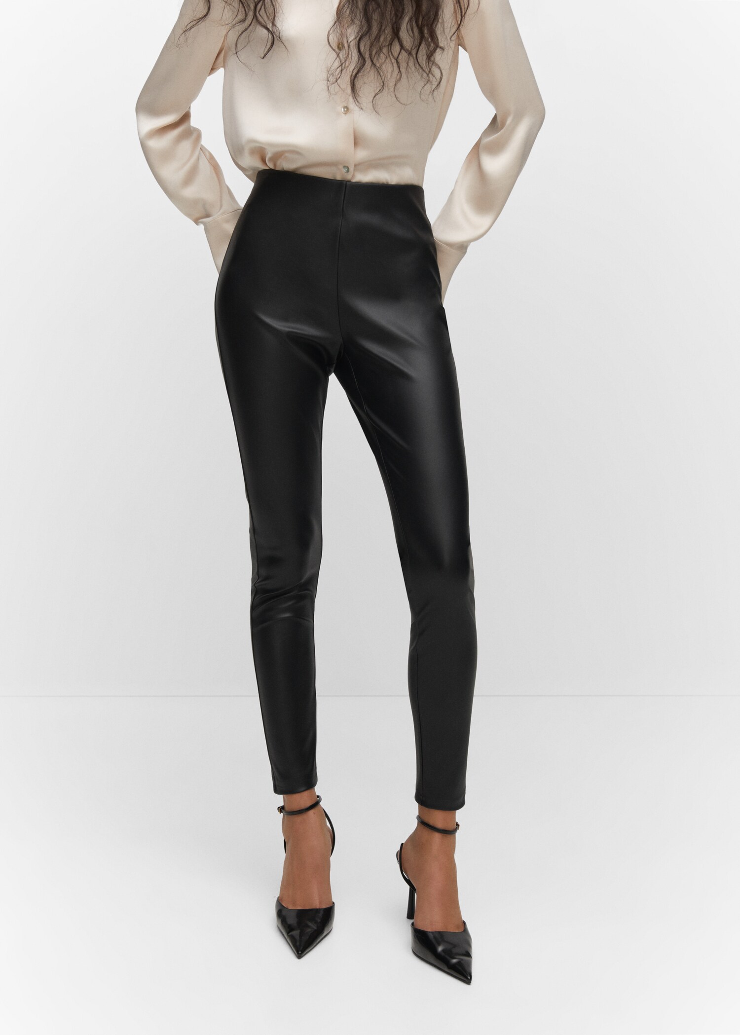 Leather-effect leggings - Medium plane