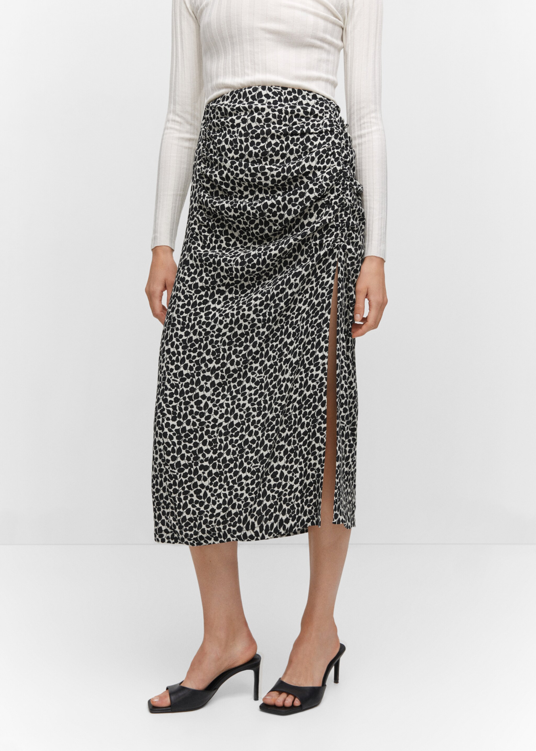 Printed skirt with slit - Medium plane