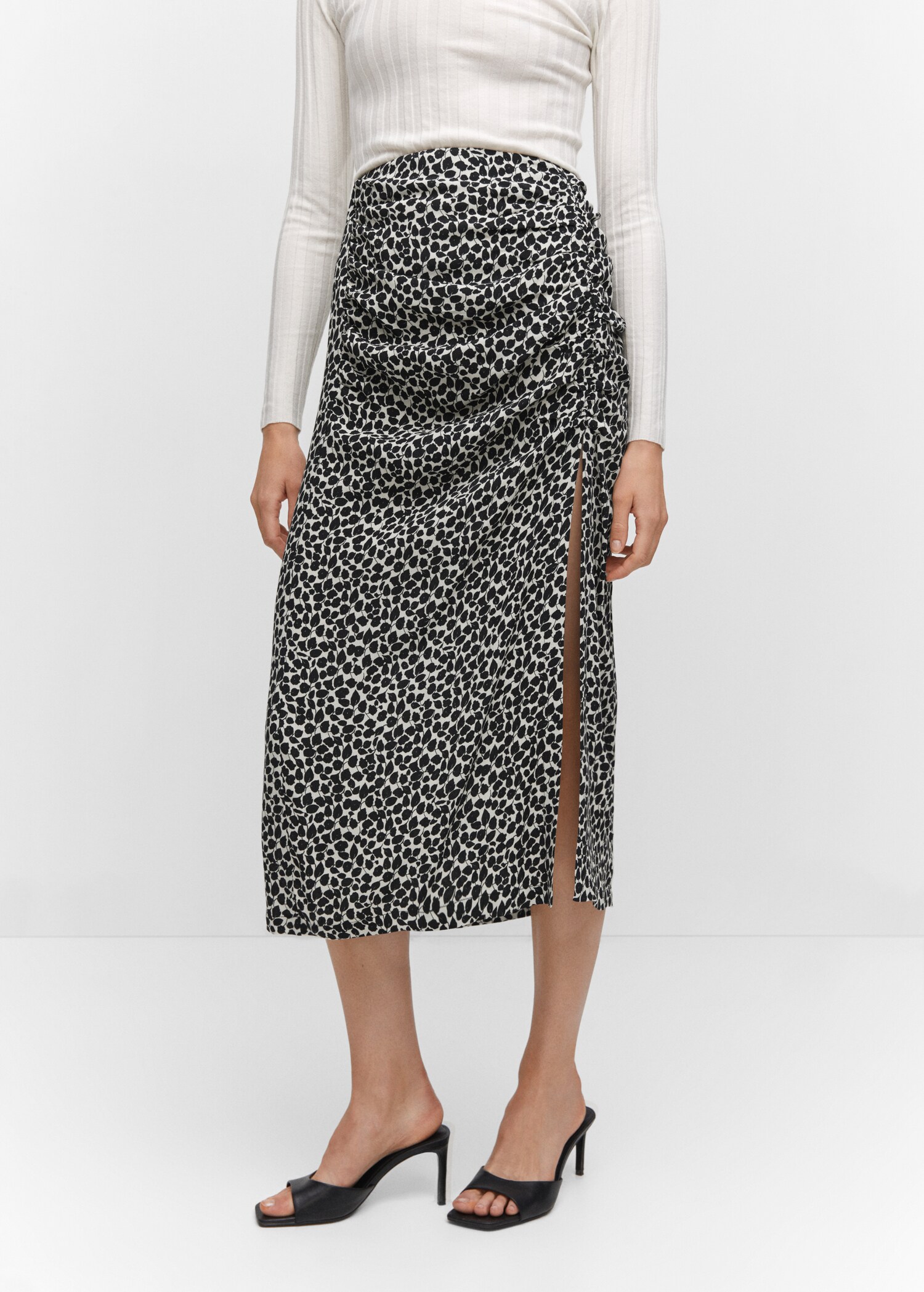 Printed skirt with slit - Medium plane