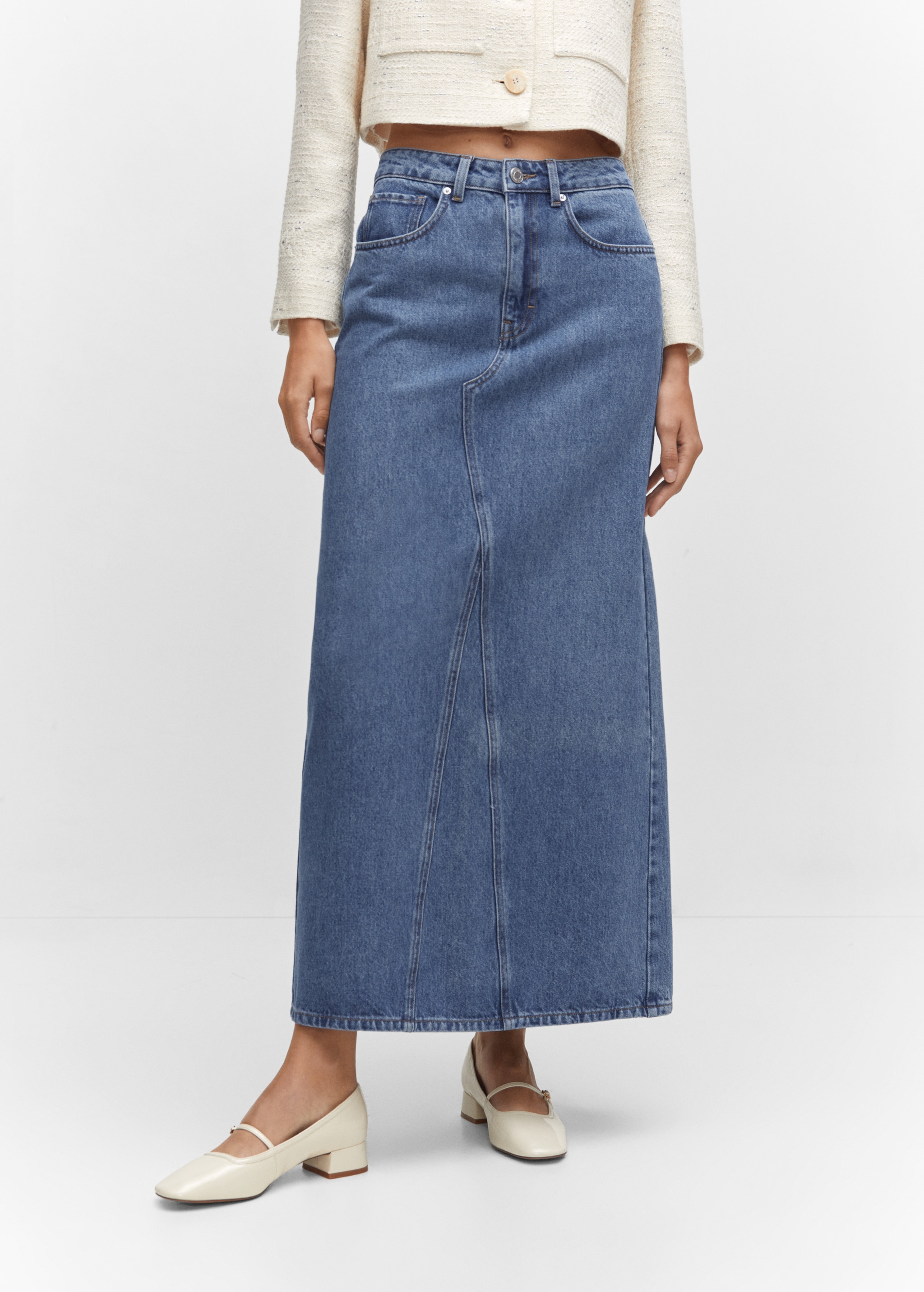 Long denim skirt Women MANGO OUTLET USA - Main Image