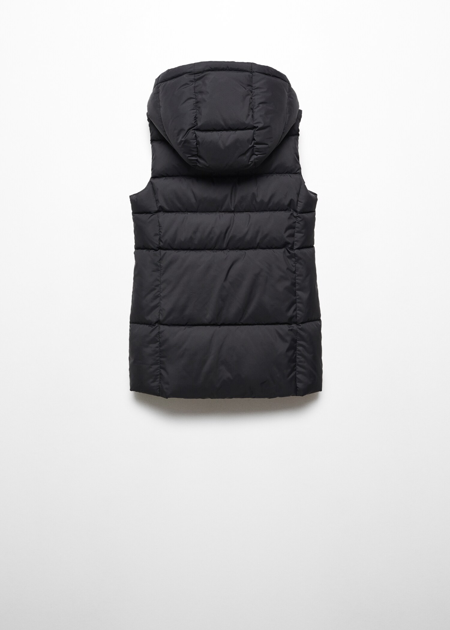 Long quilted gilet - Reverse of the article
