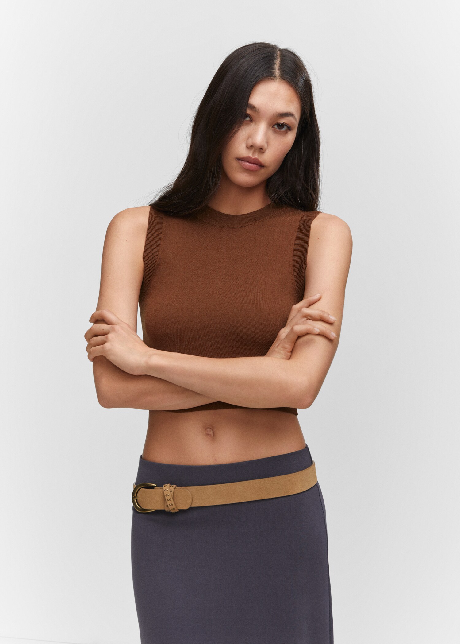 Crop top halter neck - Medium plane