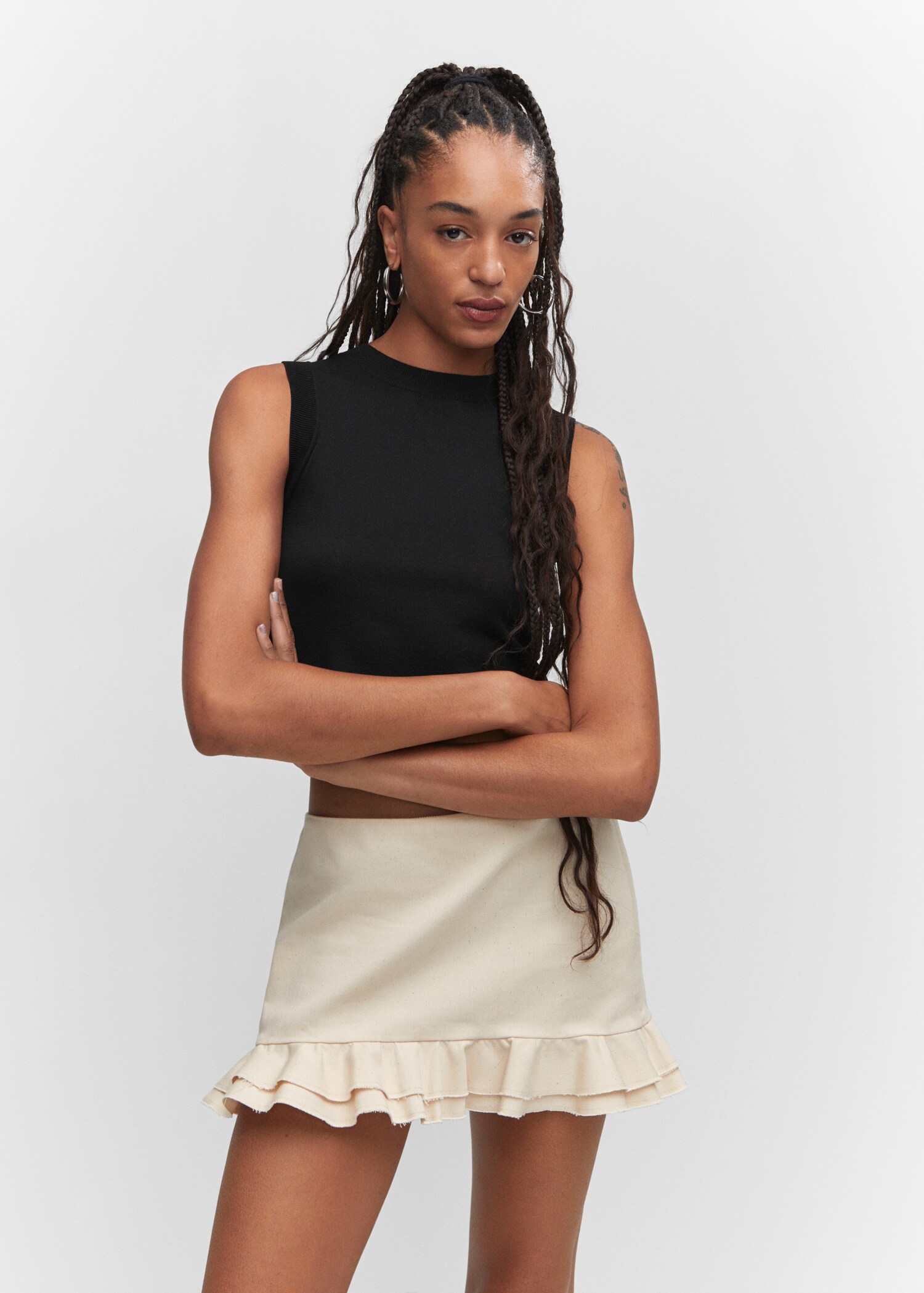 Crop top halter neck - Medium plane