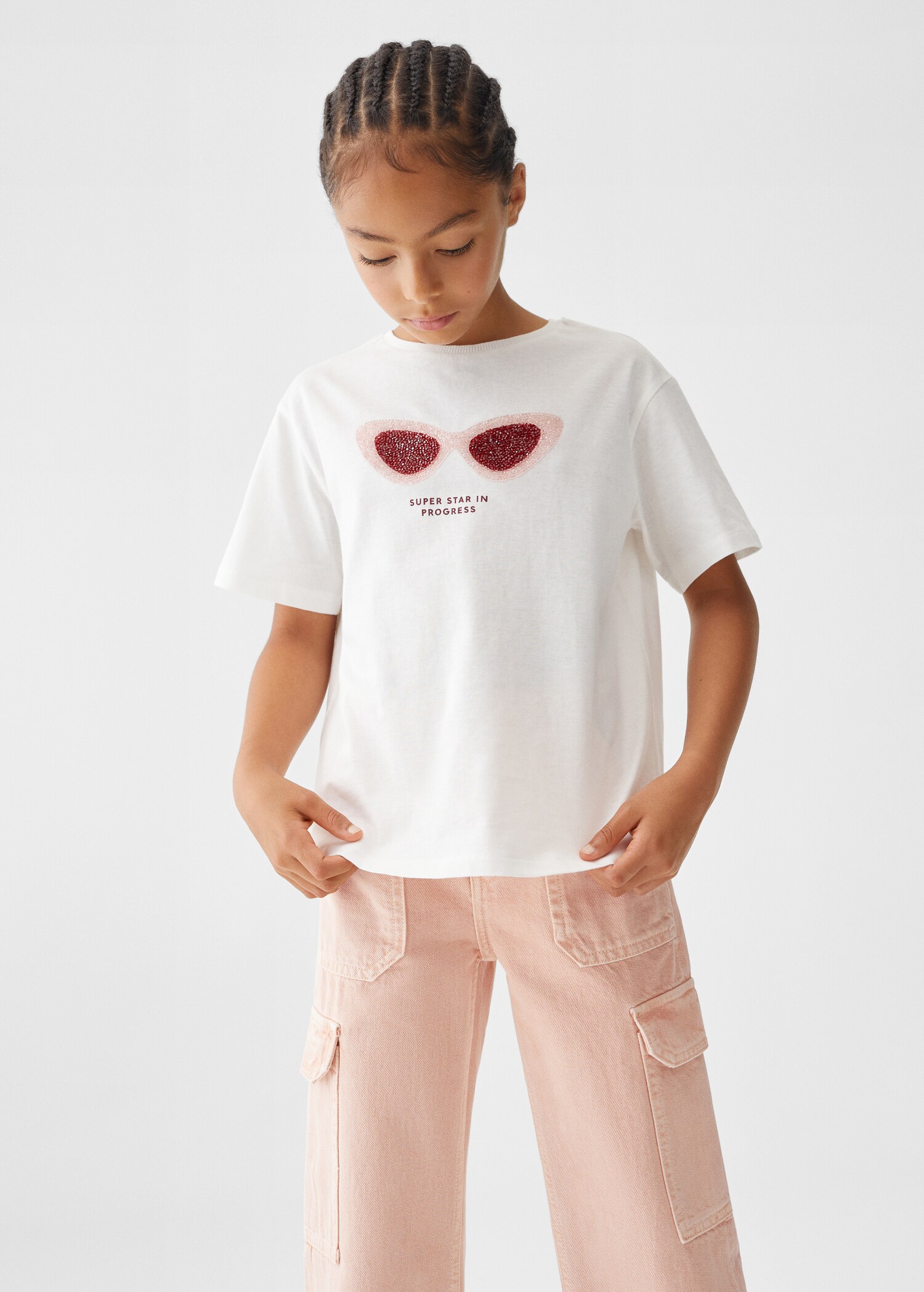 Camiseta estampada lentejuelas - Plano medio