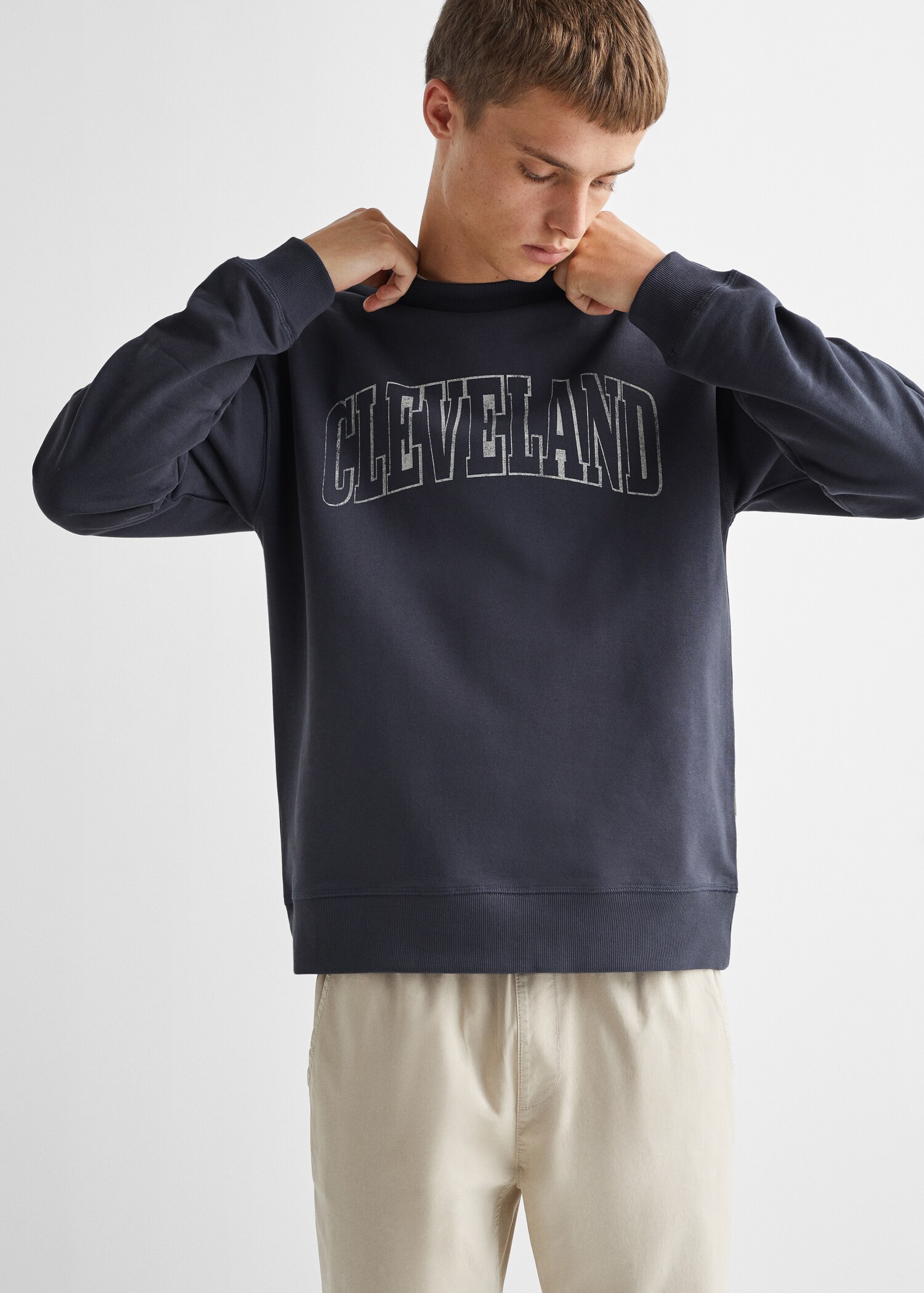 Sudadera algodón estampada - Plano medio