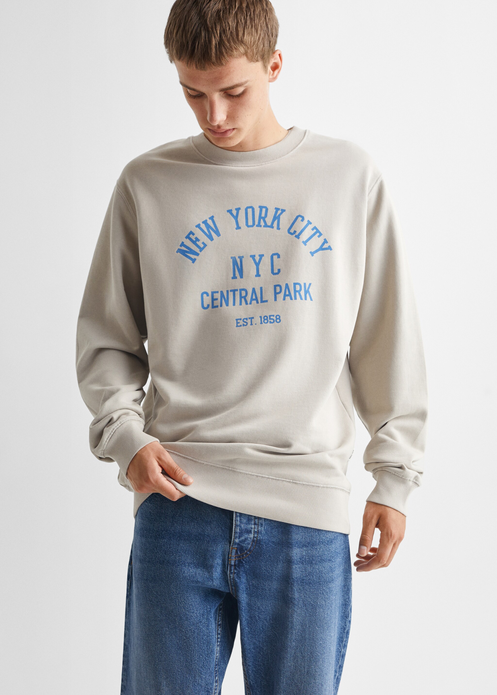 Cotton-blend message sweatshirt - Medium plane