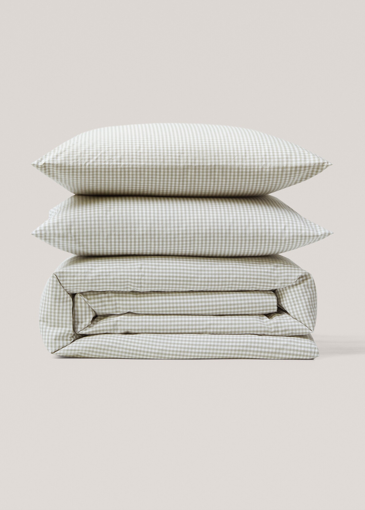 Gingham-check duvet cover Queen bed - Article without model