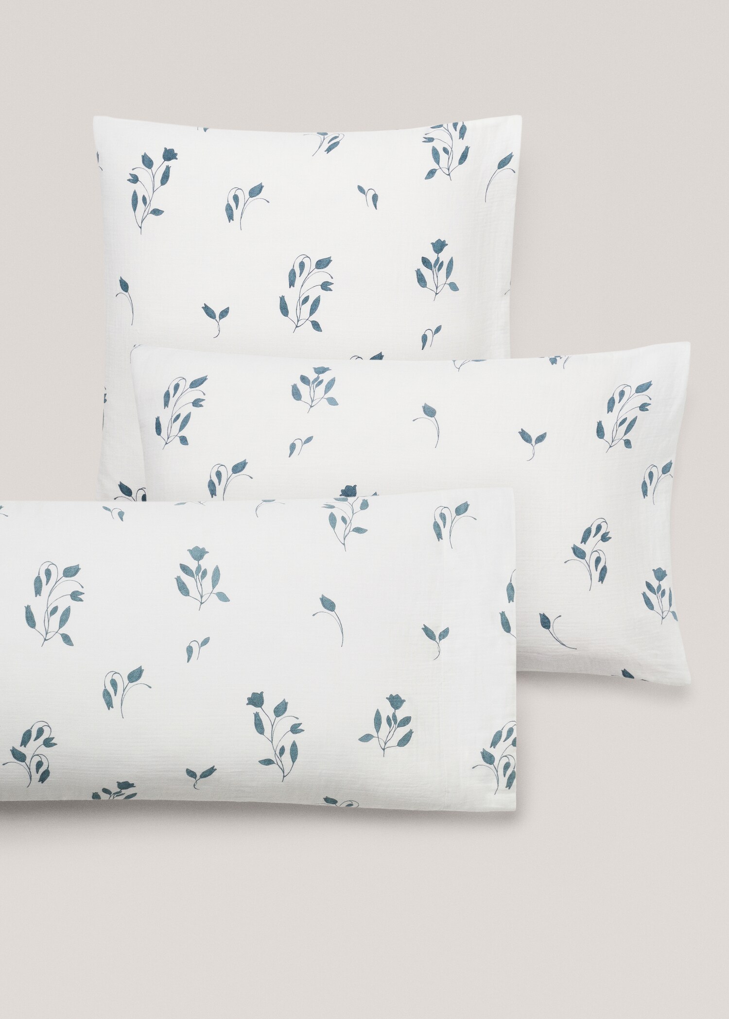 Multi-flower cotton pillowcase 50x75cm (Pack of 2) - Details of the article 4