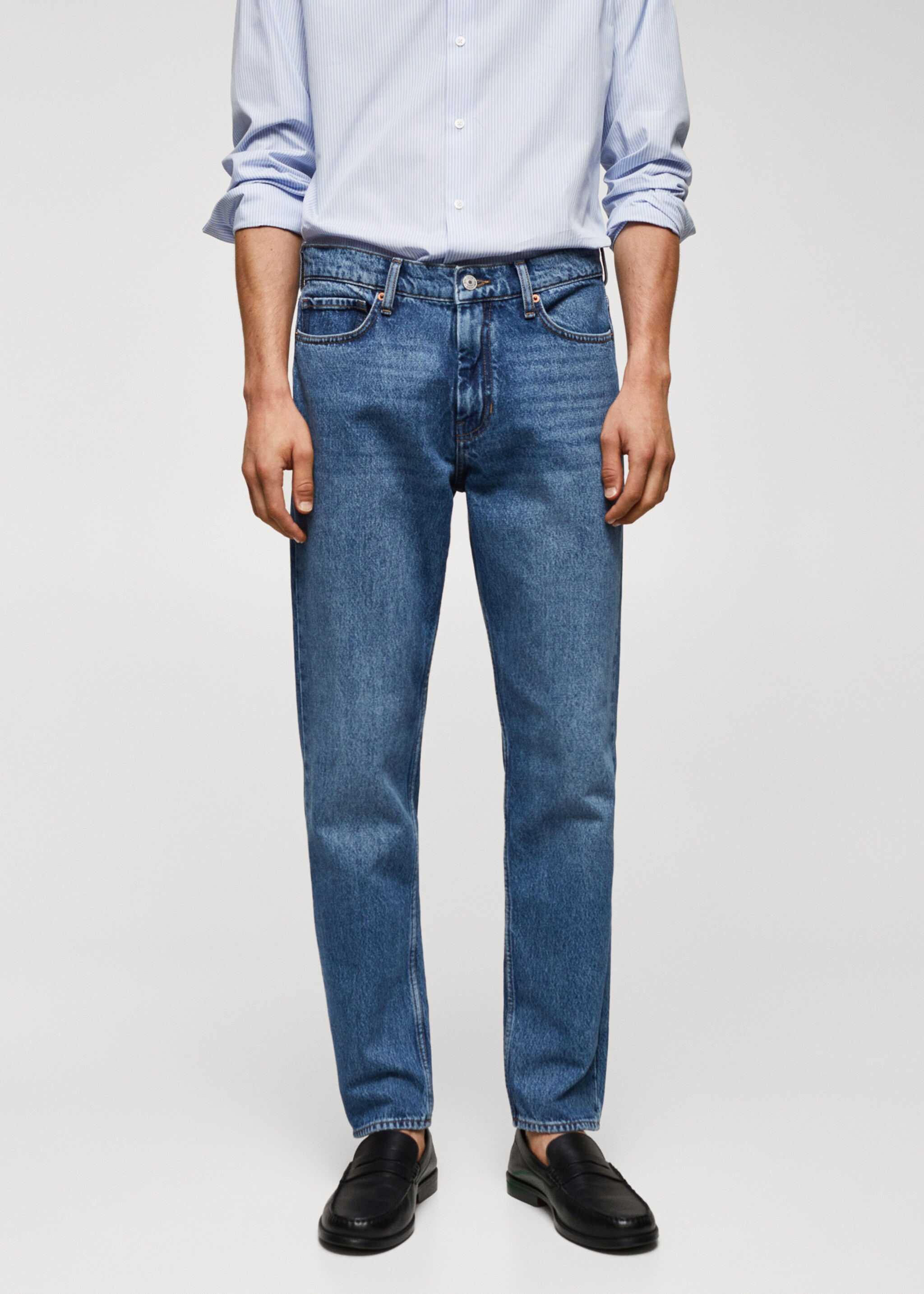 Bob straight-fit jeans - Middenvlak, Donkerblauw. Ref: 57034391-00.