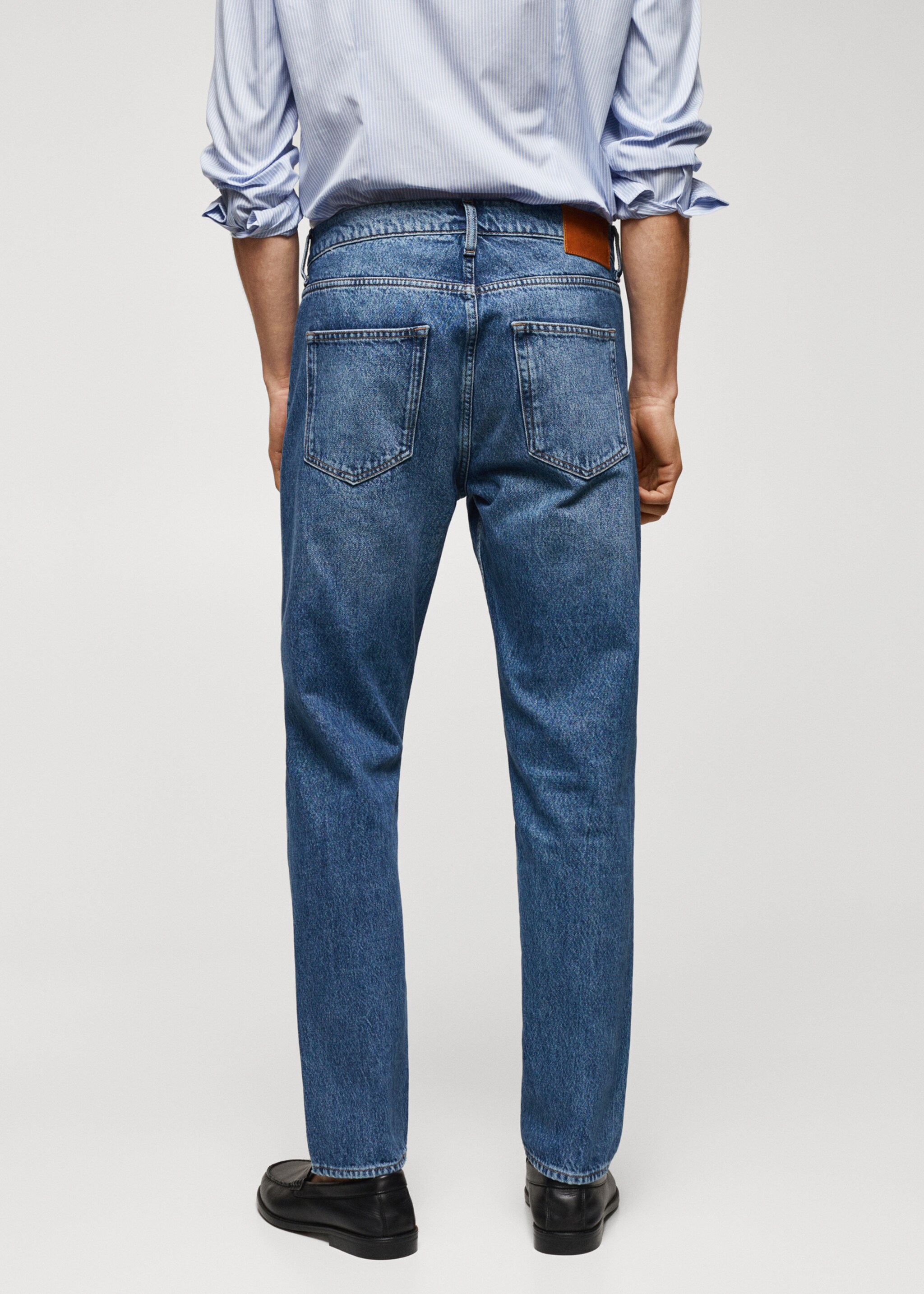 Bob straight-fit jeans - Achterkant van het artikel, Donkerblauw. Ref: 57034391-00.