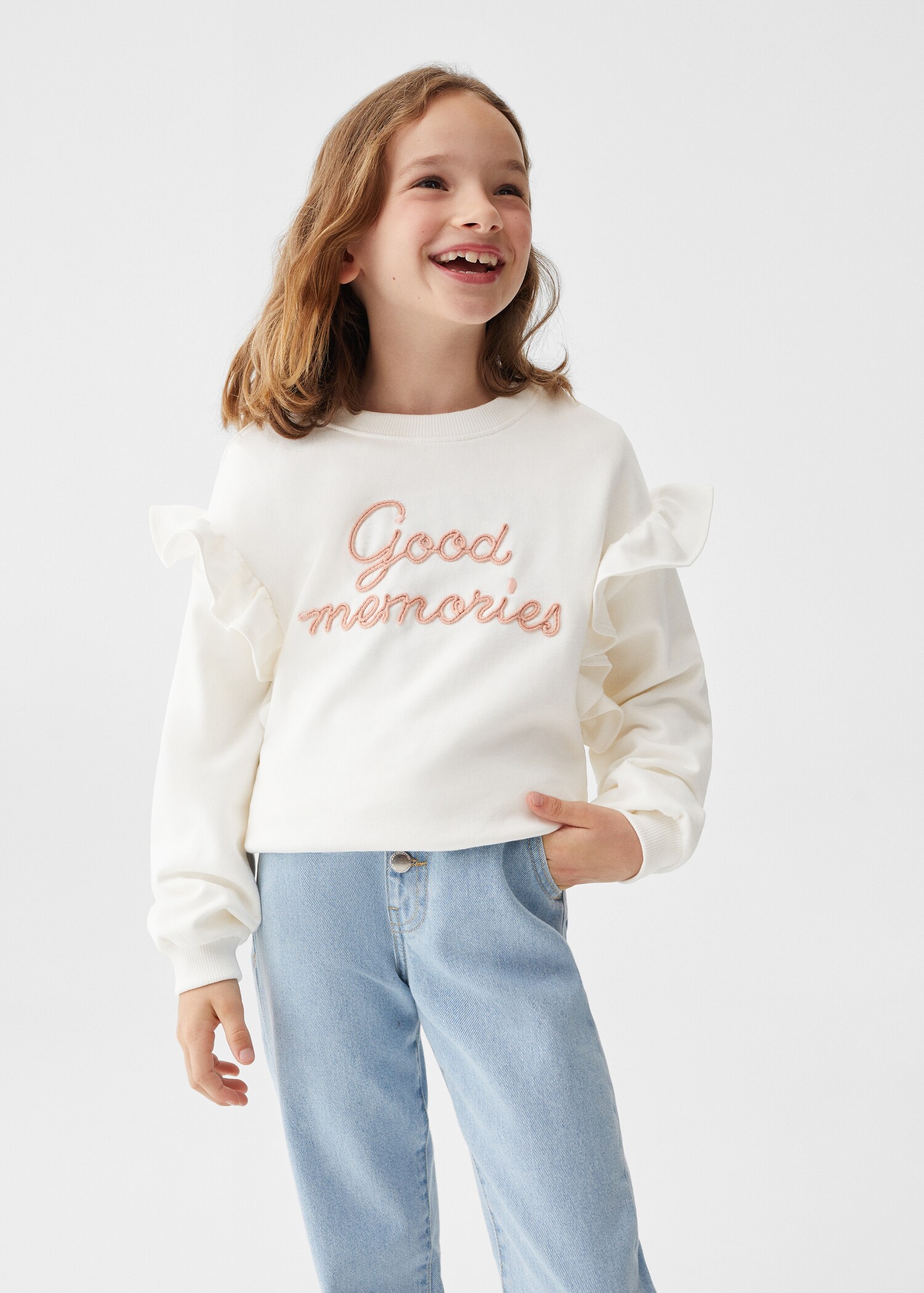 Sudadera mensaje volantes - Plano medio
