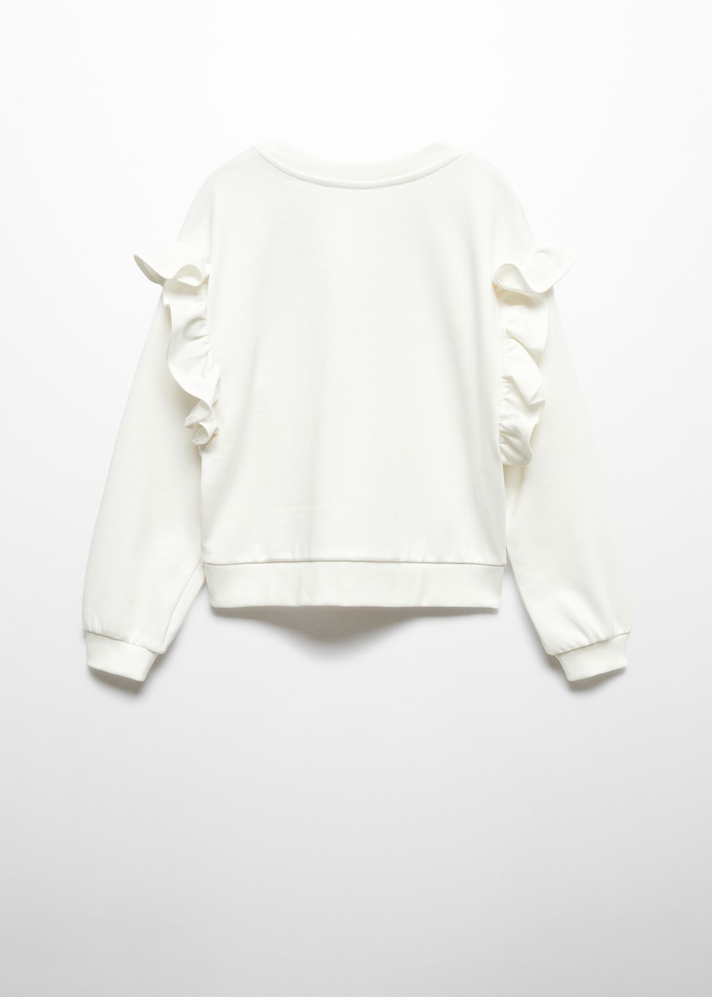 White ruffle sweatshirt best sale