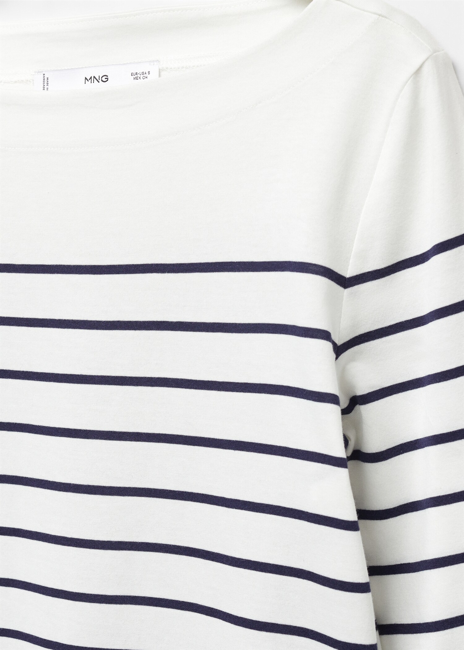 Striped boat-neck t-shirt - Details of the article 8