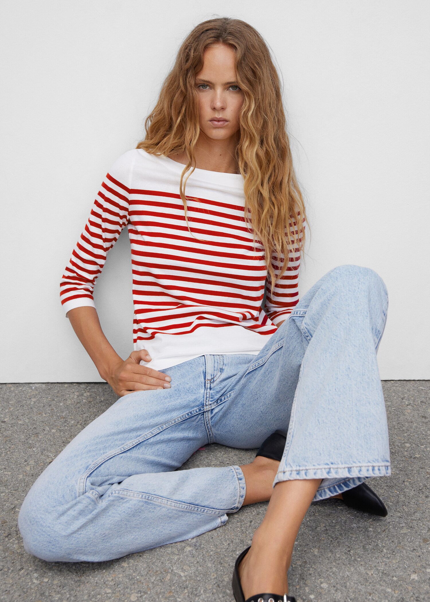 Striped boat-neck t-shirt - Details of the article 2