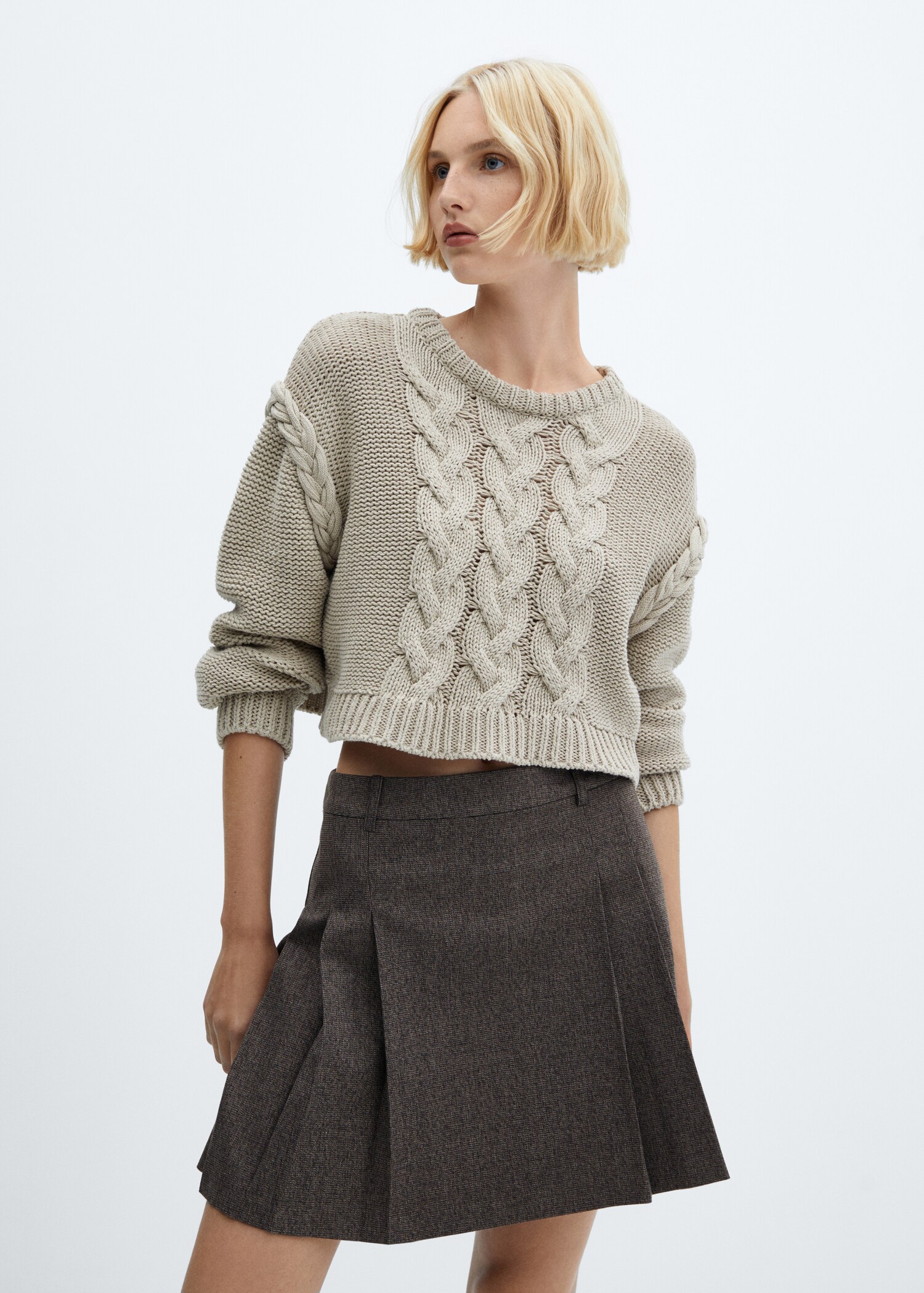 Pleated mini-skirt - Medium plane