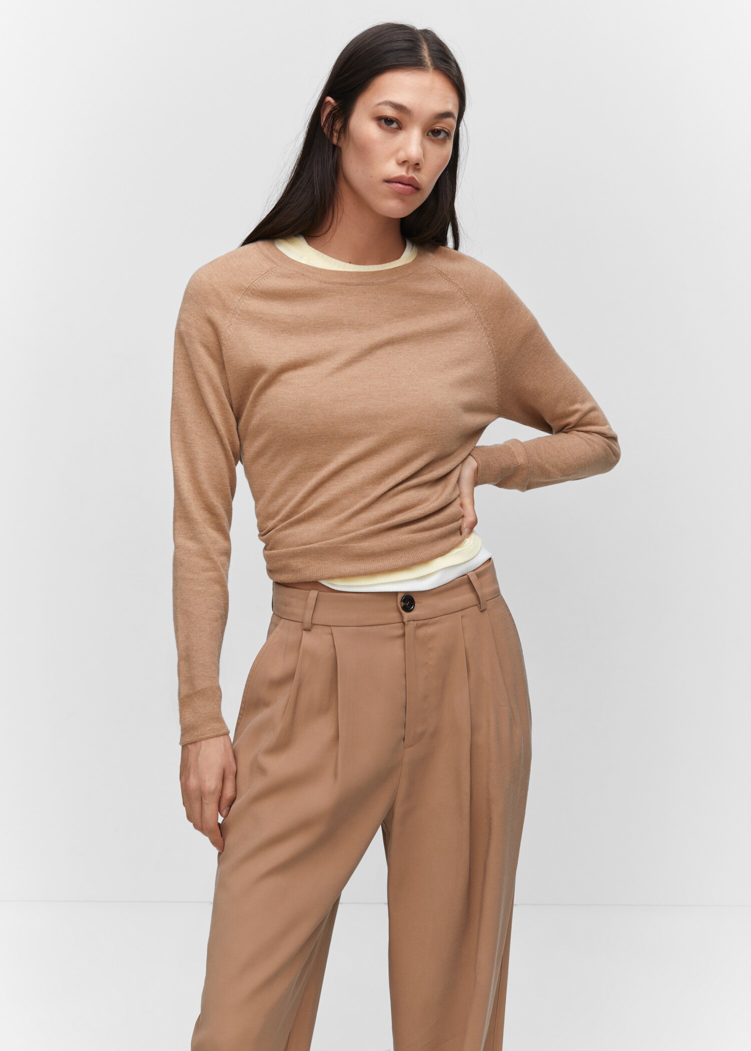 Fine-knit crew-neck sweater - Medium plane