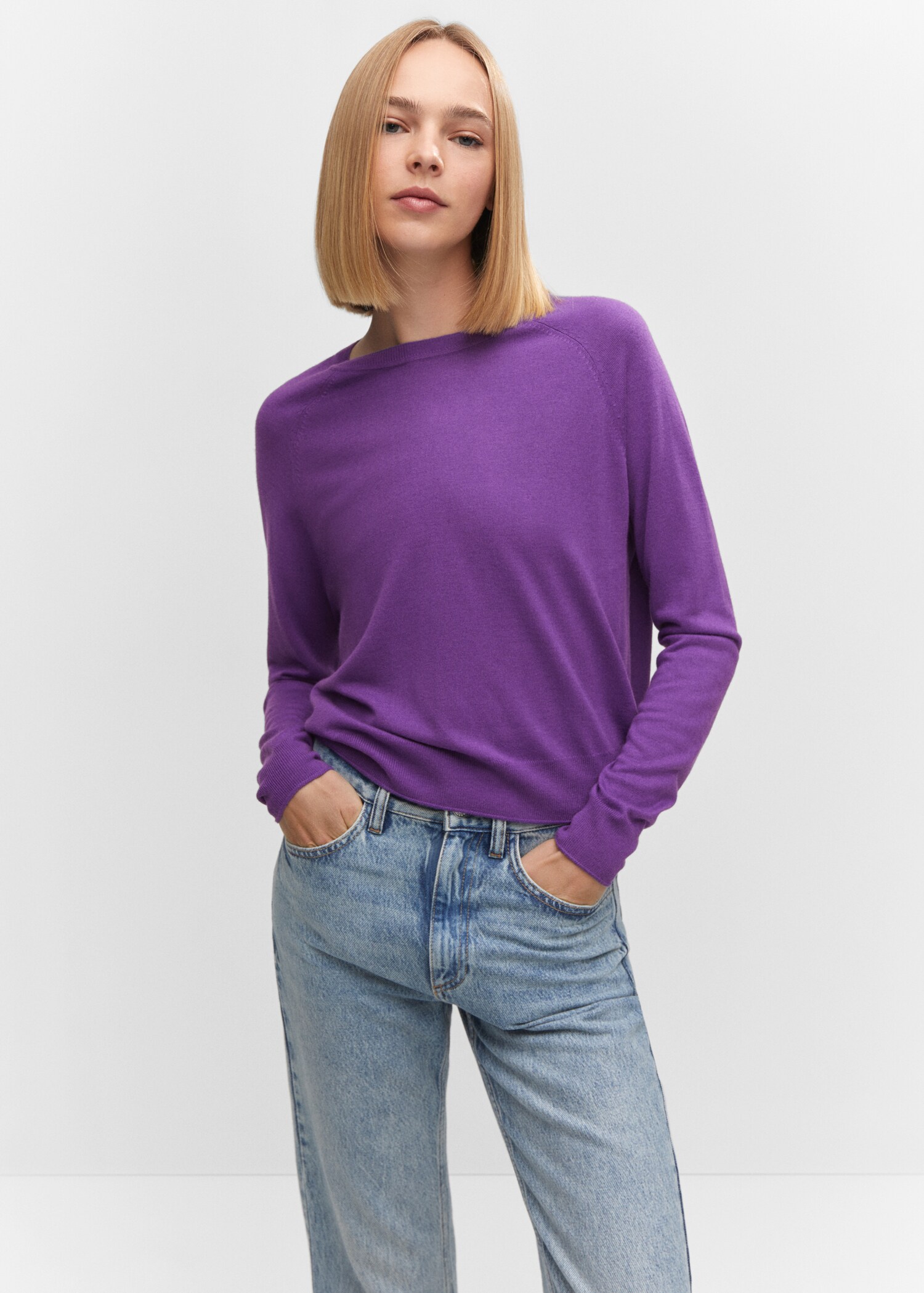 Fine-knit crew-neck sweater - Medium plane