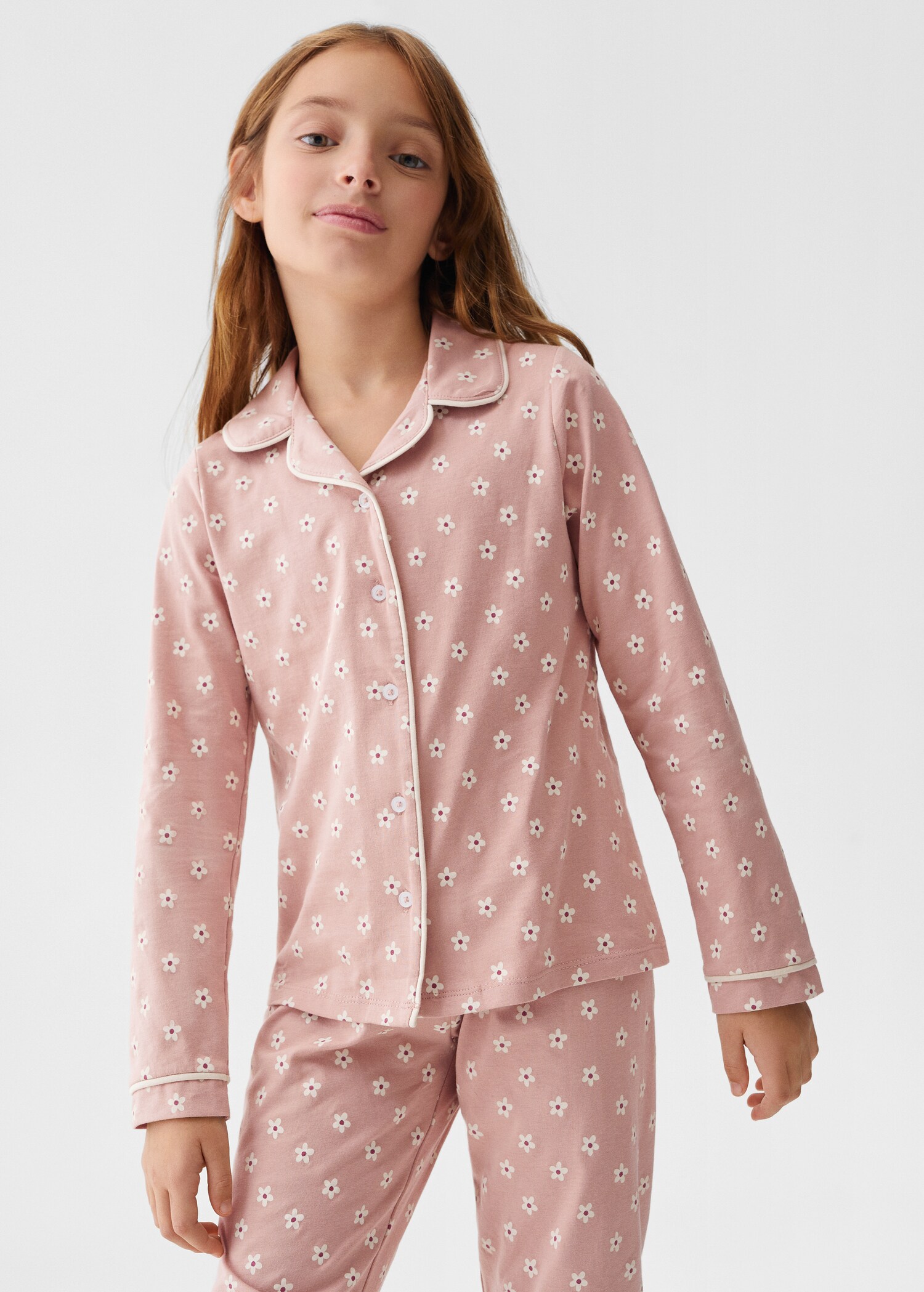 Pijama comprido estampado - Plano médio