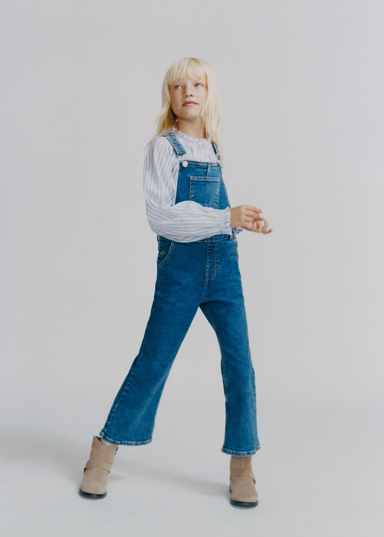 Denim Jumpsuit Peto Denim Mango Long Denim Dungarees