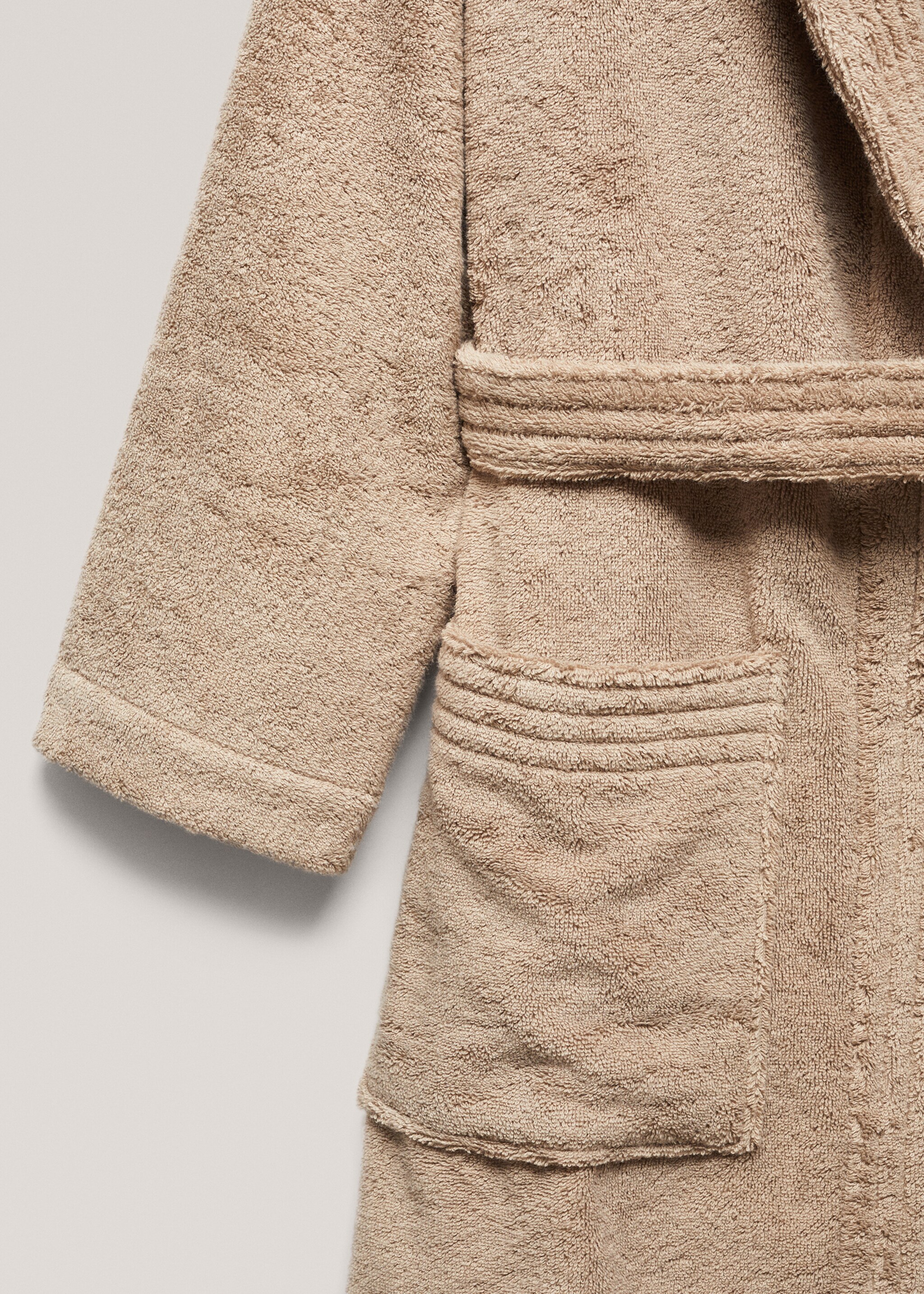 100% cotton bathrobe - Details of the article 3, Brown. Ref: 57034786-00.