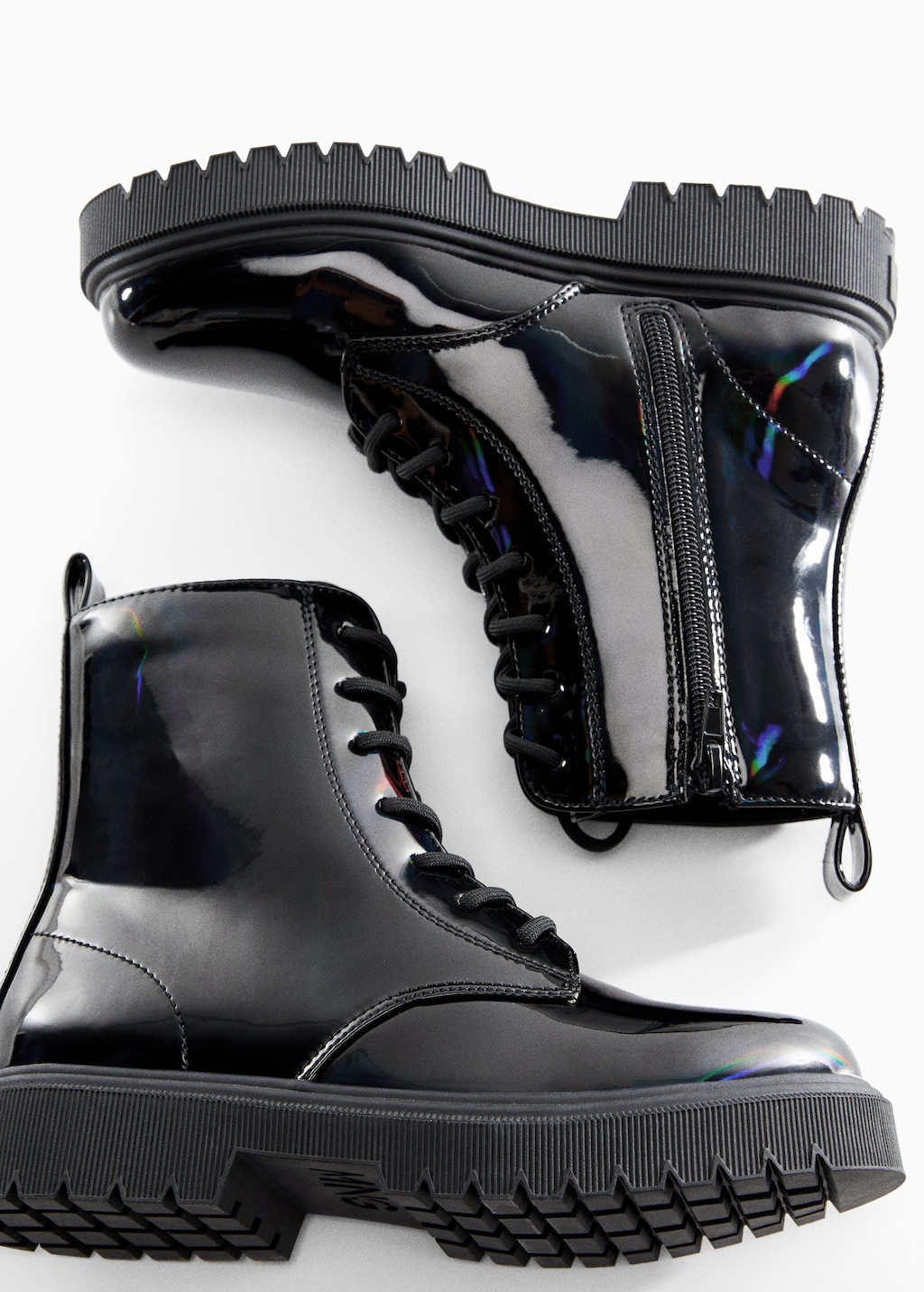 Patent lace up boots sales