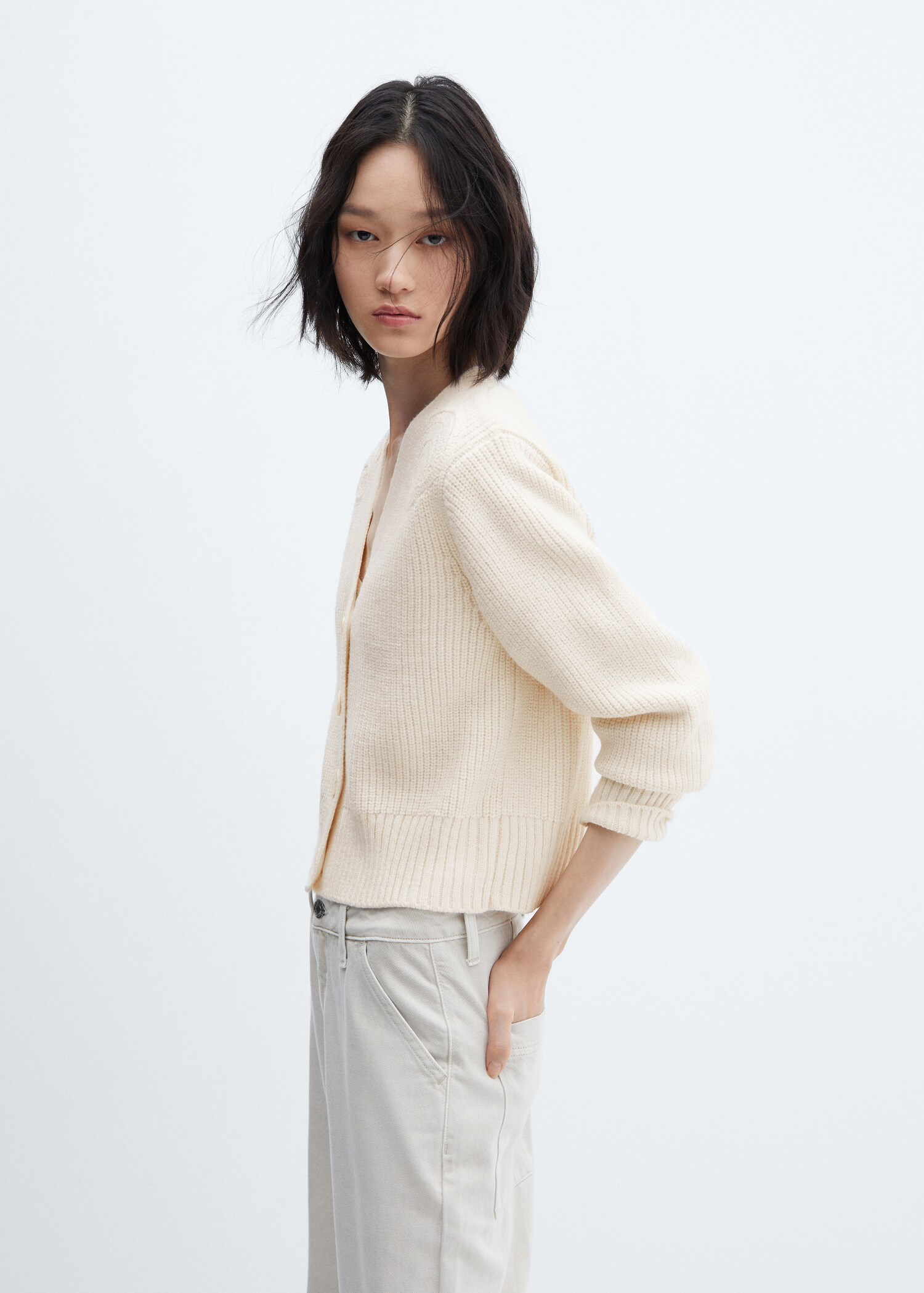 Cardigan with shoulder detail - Medium plane