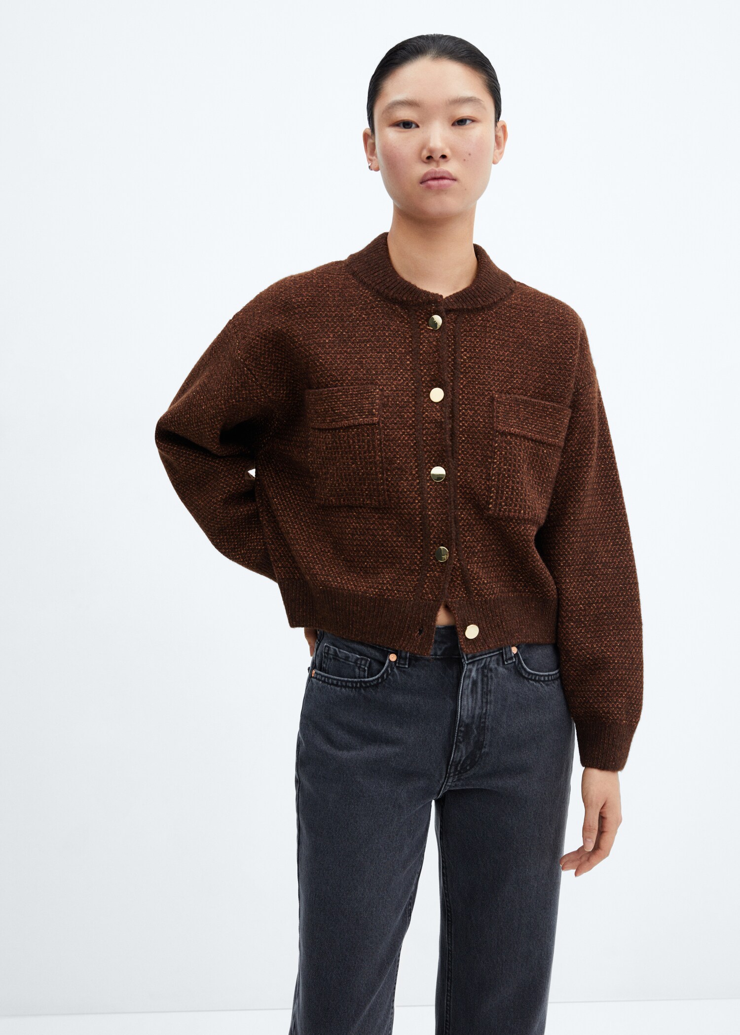 Cardigan poches style bomber - Plan moyen