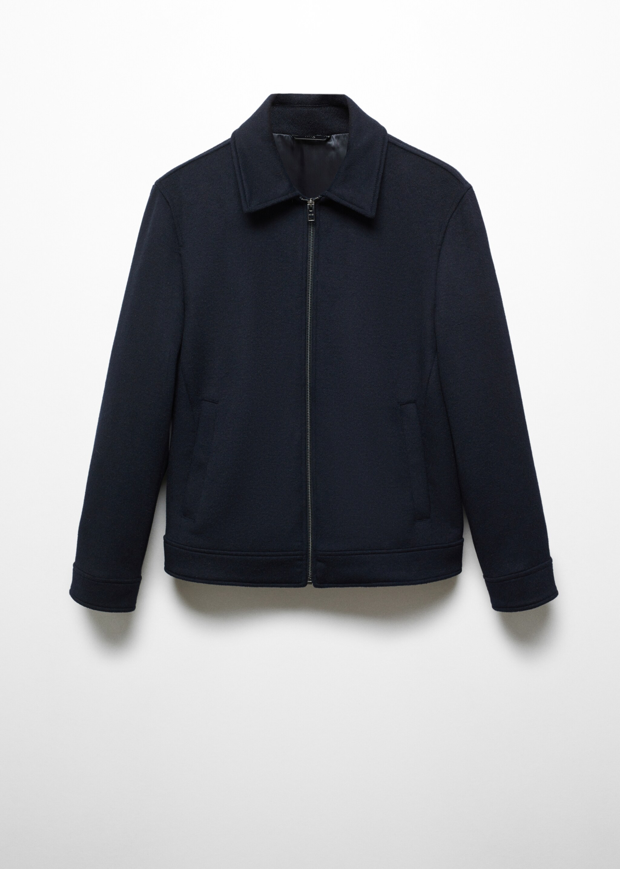 Straight recycled wool jacket - Article without model, Dark Navy. Ref: 57035950-00.