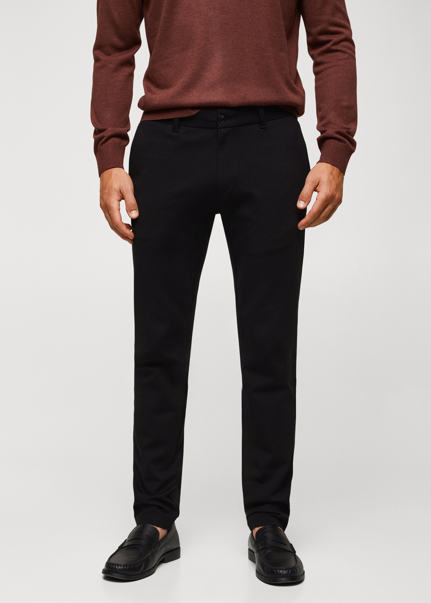 Pantalon slim-fit tissu comfort stretch - Plan moyen