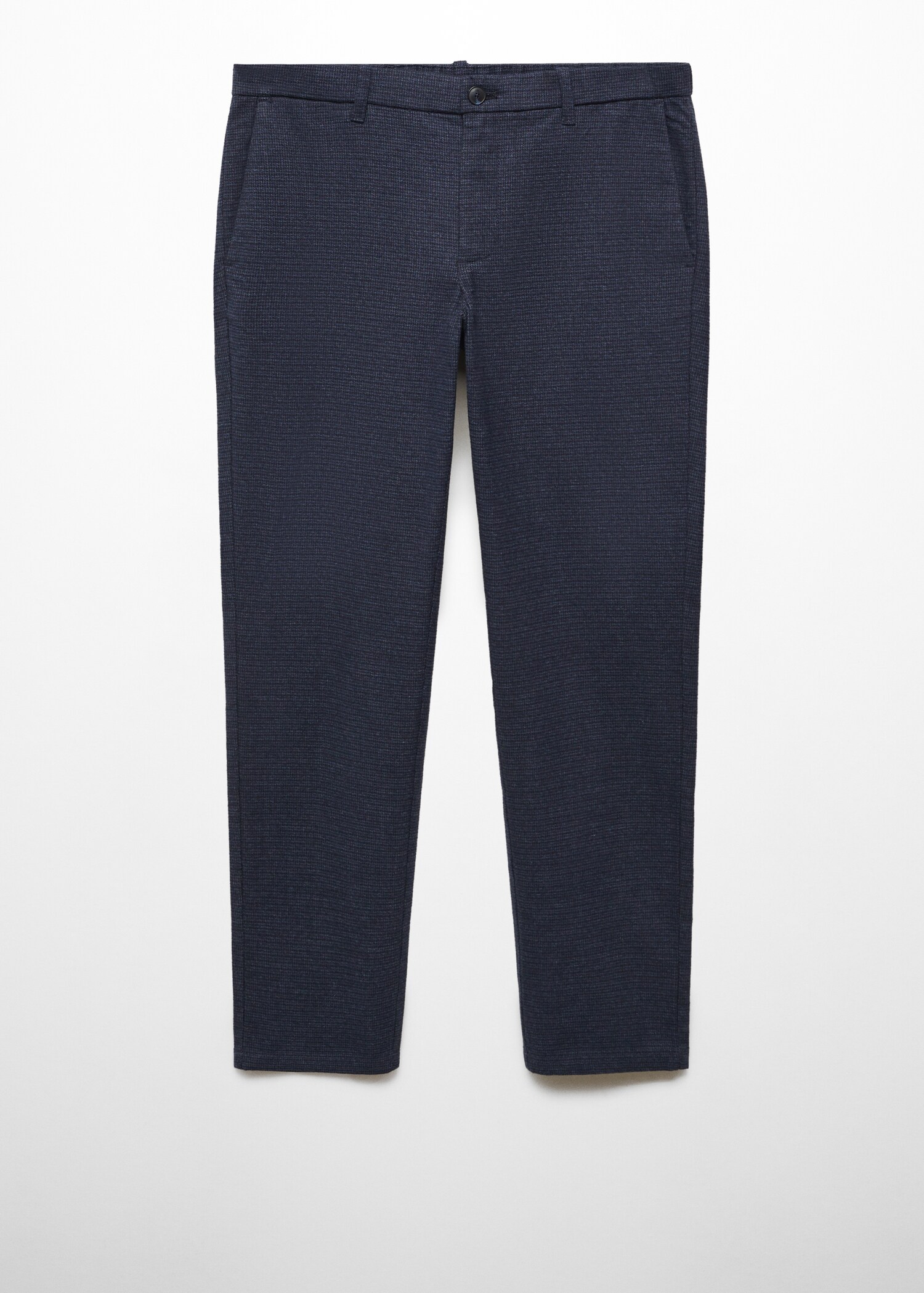Slim-fit cotton micro-houndstooth slim-fit pants - Article without model