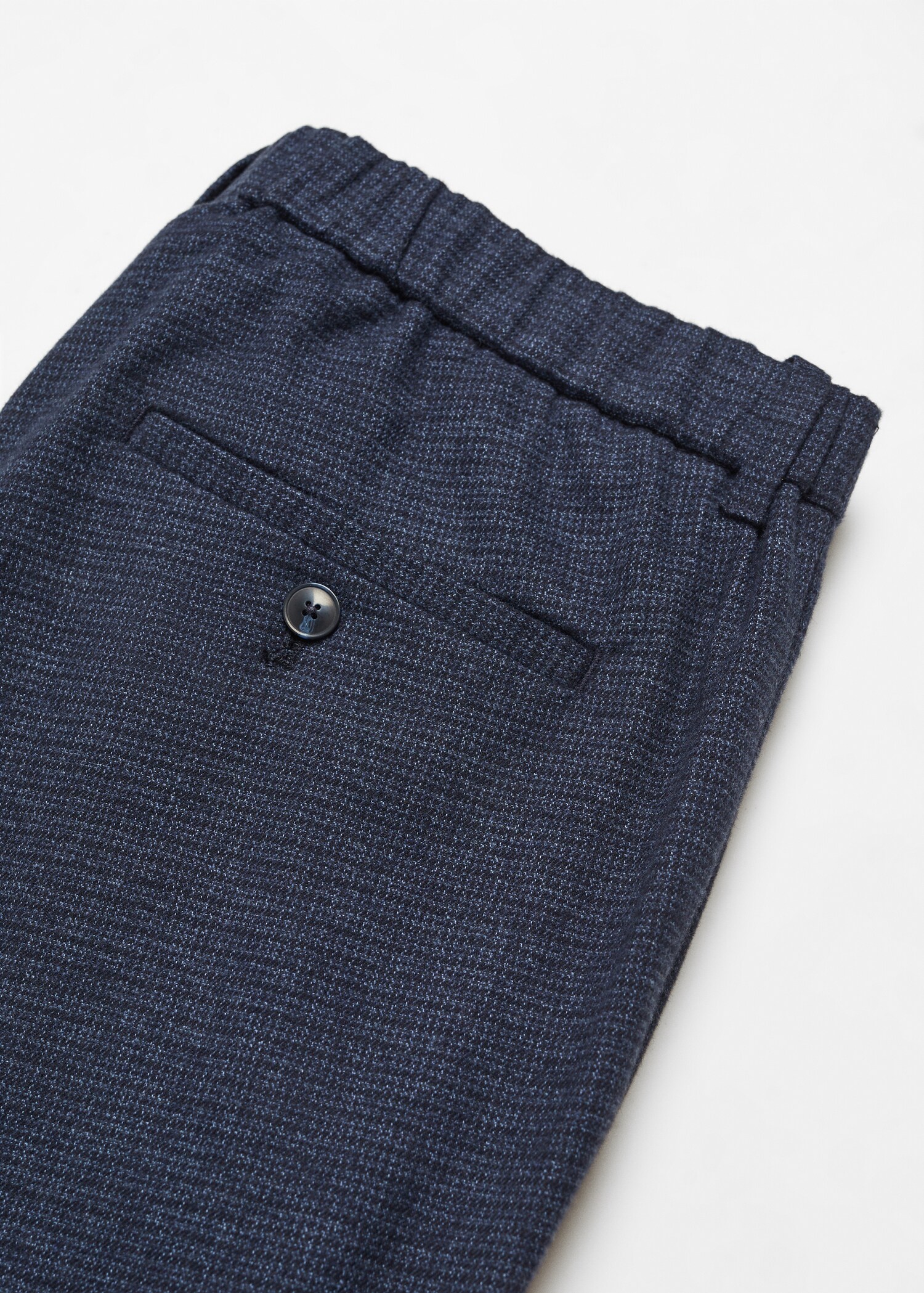 Slim-fit cotton micro-houndstooth slim-fit pants - Details of the article 8