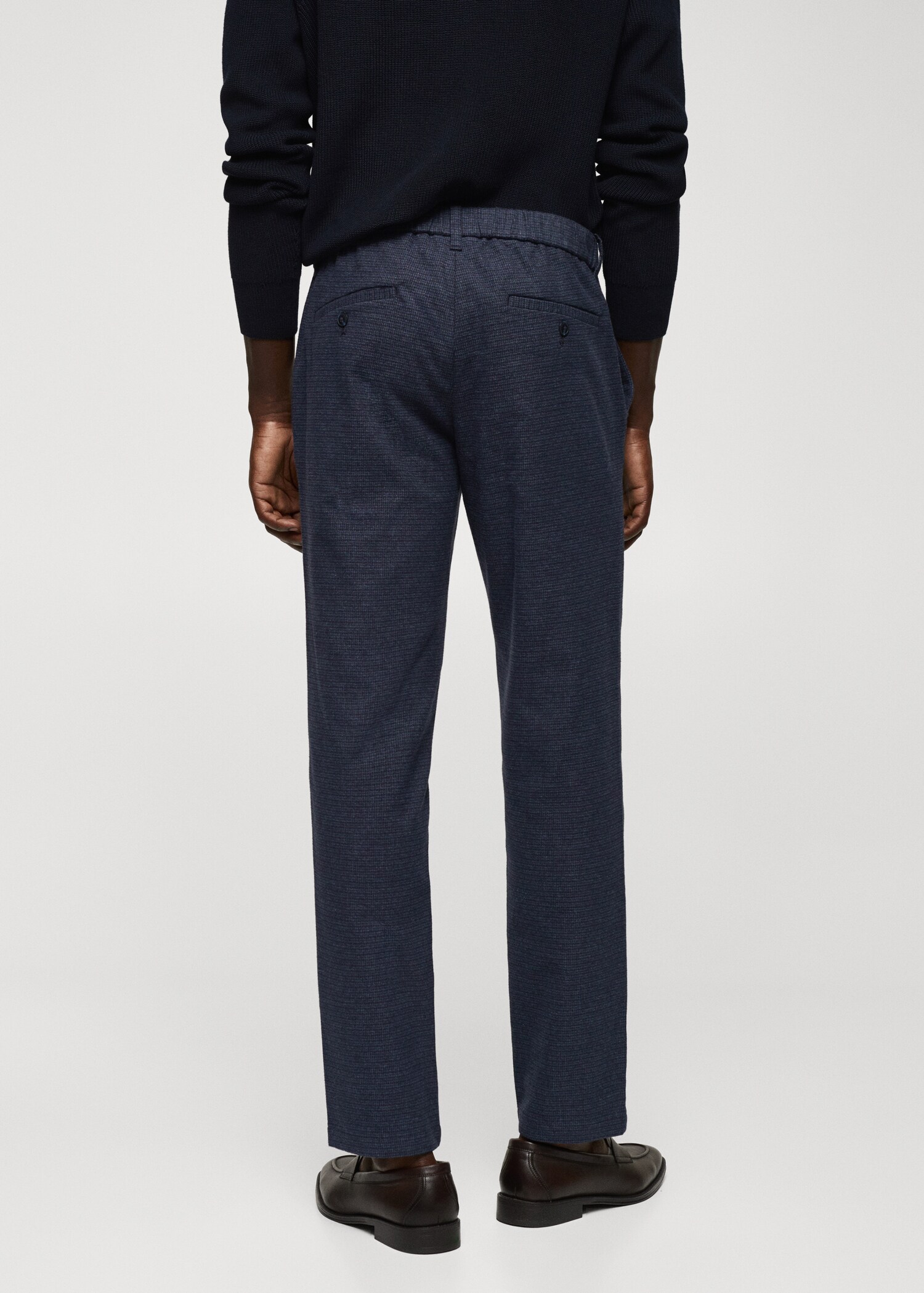 Slim-fit cotton micro-houndstooth slim-fit pants - Reverse of the article