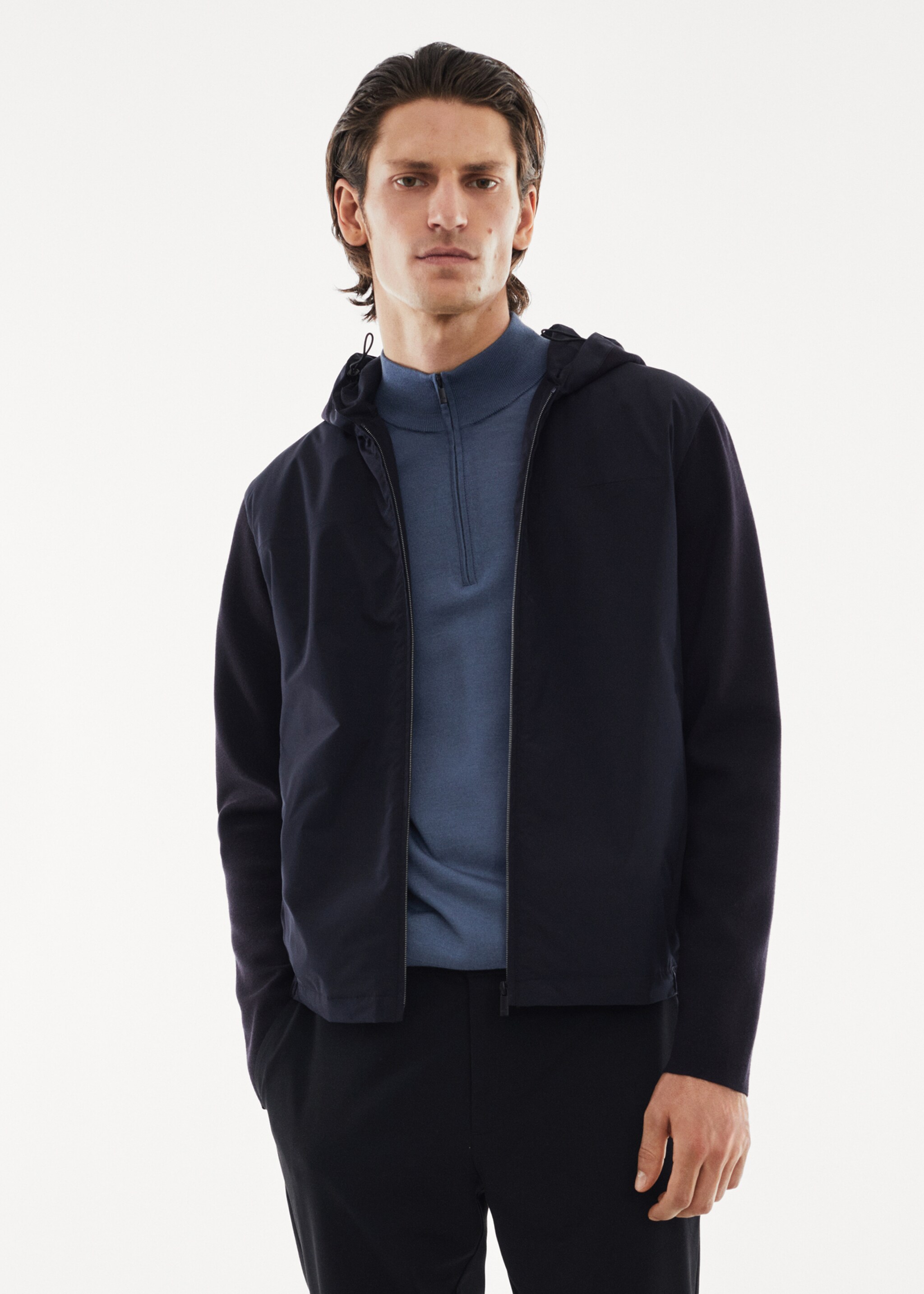 Sudadera tejido combinado stretch - Plano medio