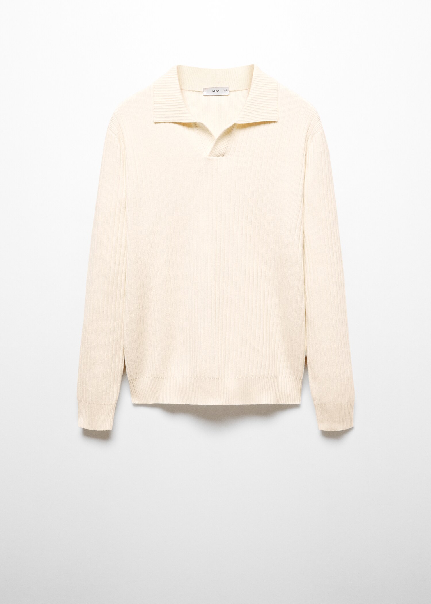 Fine rib-knit polo shirt - Article without model