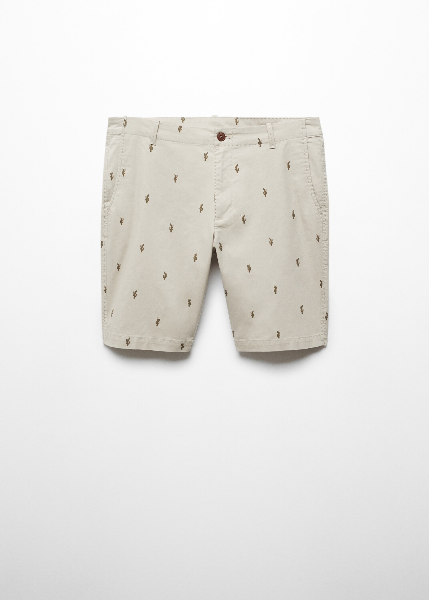 Slim Fit-Bermudashorts aus Baumwolle mit Mikro-Print - Artikel ohne Model