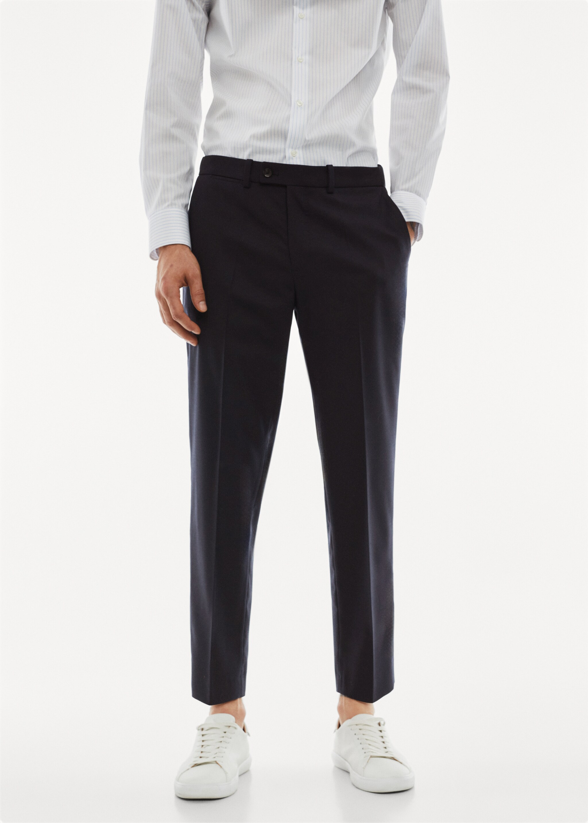 Stretch virgin wool suit pants - Medium plane