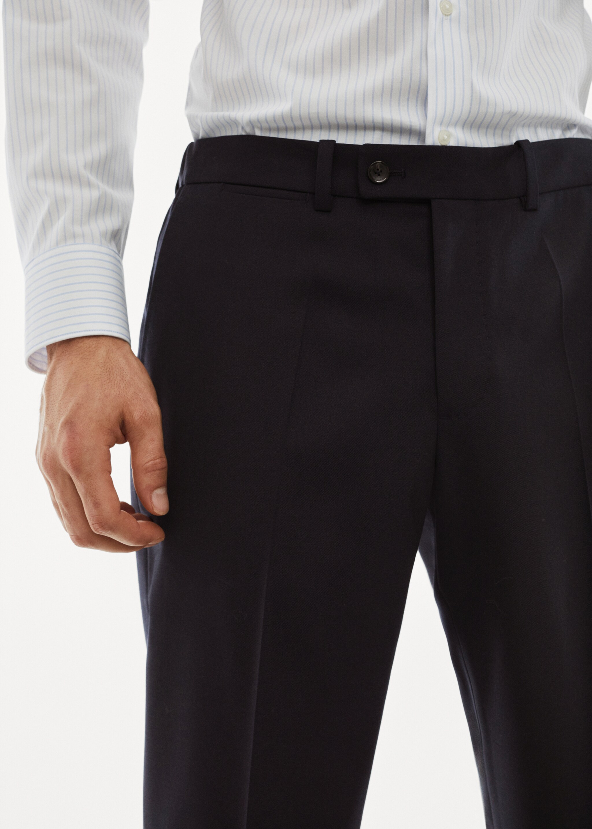 Stretch virgin wool suit pants - Details of the article 1