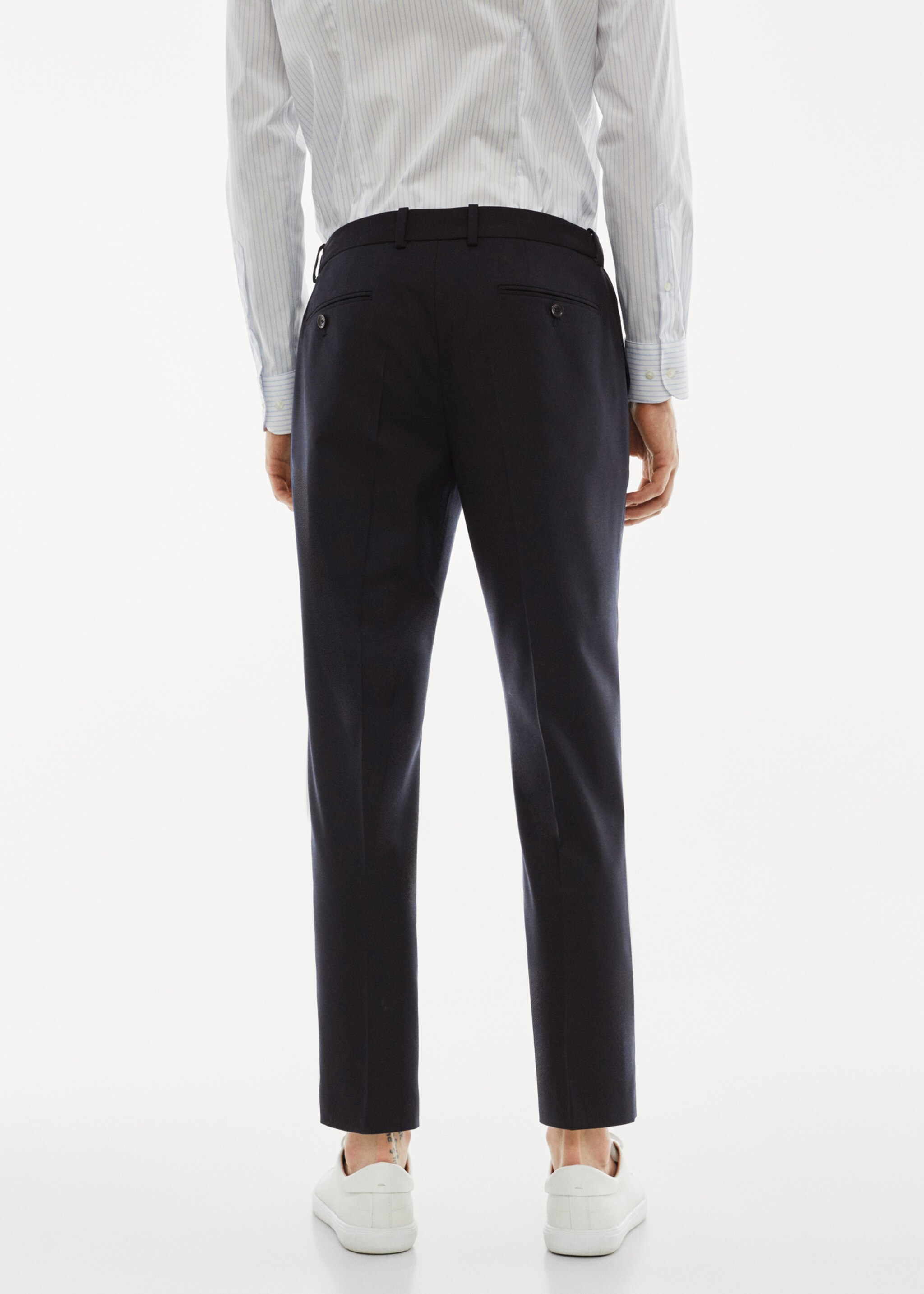 Stretch virgin wool suit pants - Reverse of the article