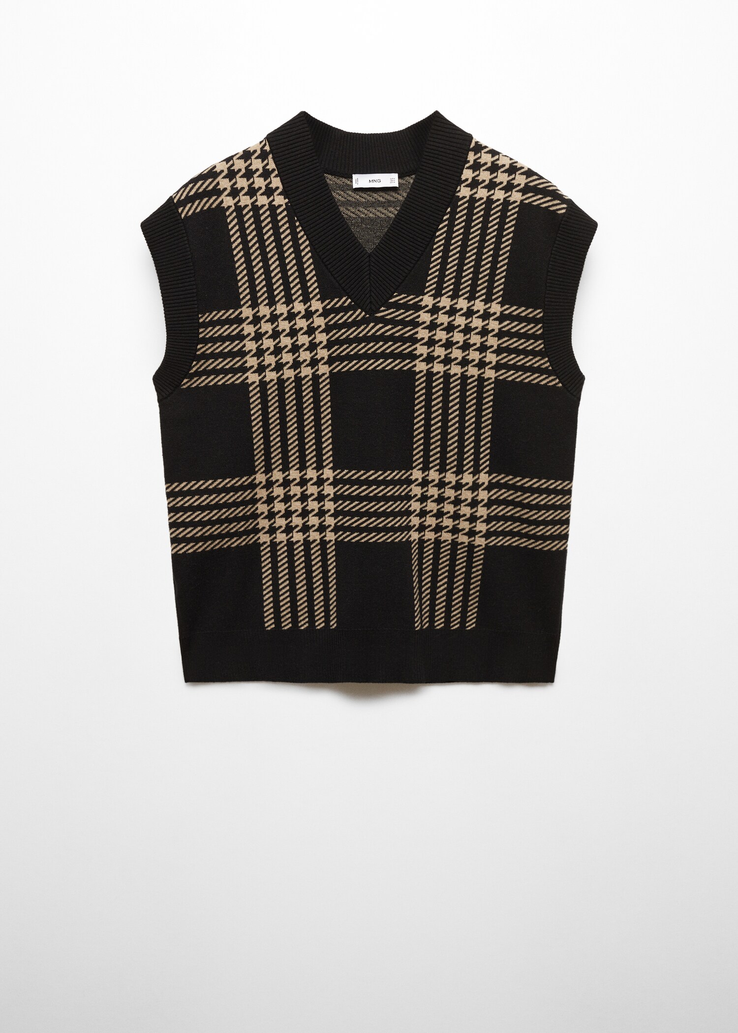Gilet maille fine pied-de-poule - Article sans modèle