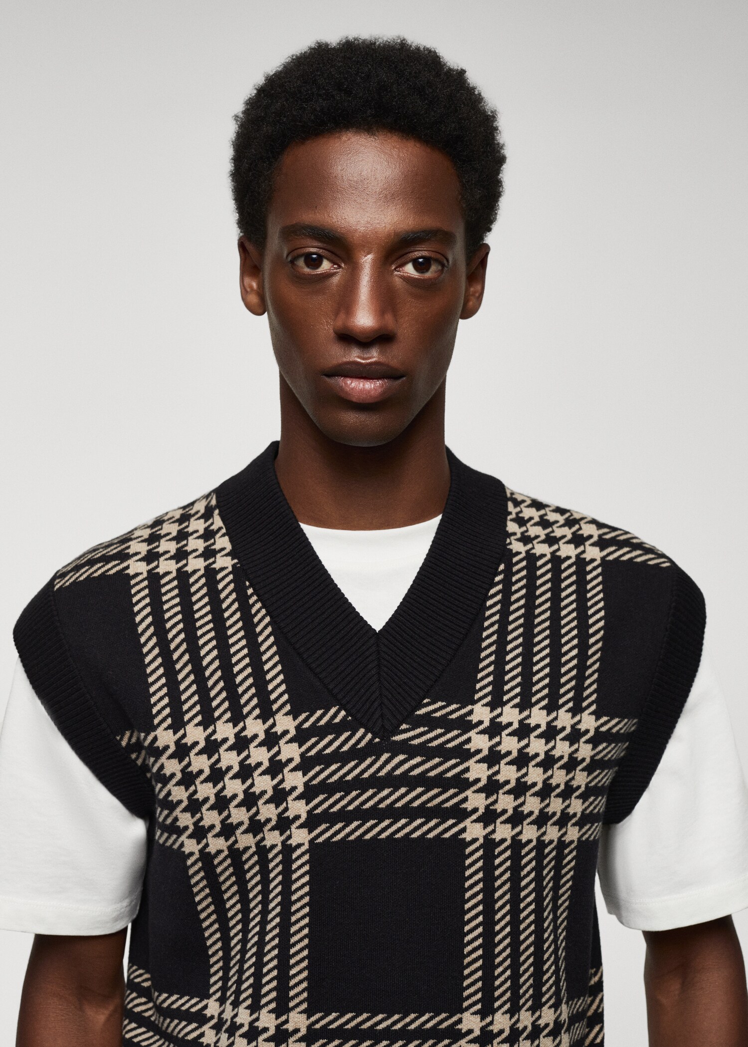 Gilet maille fine pied-de-poule - Détail de l'article 1