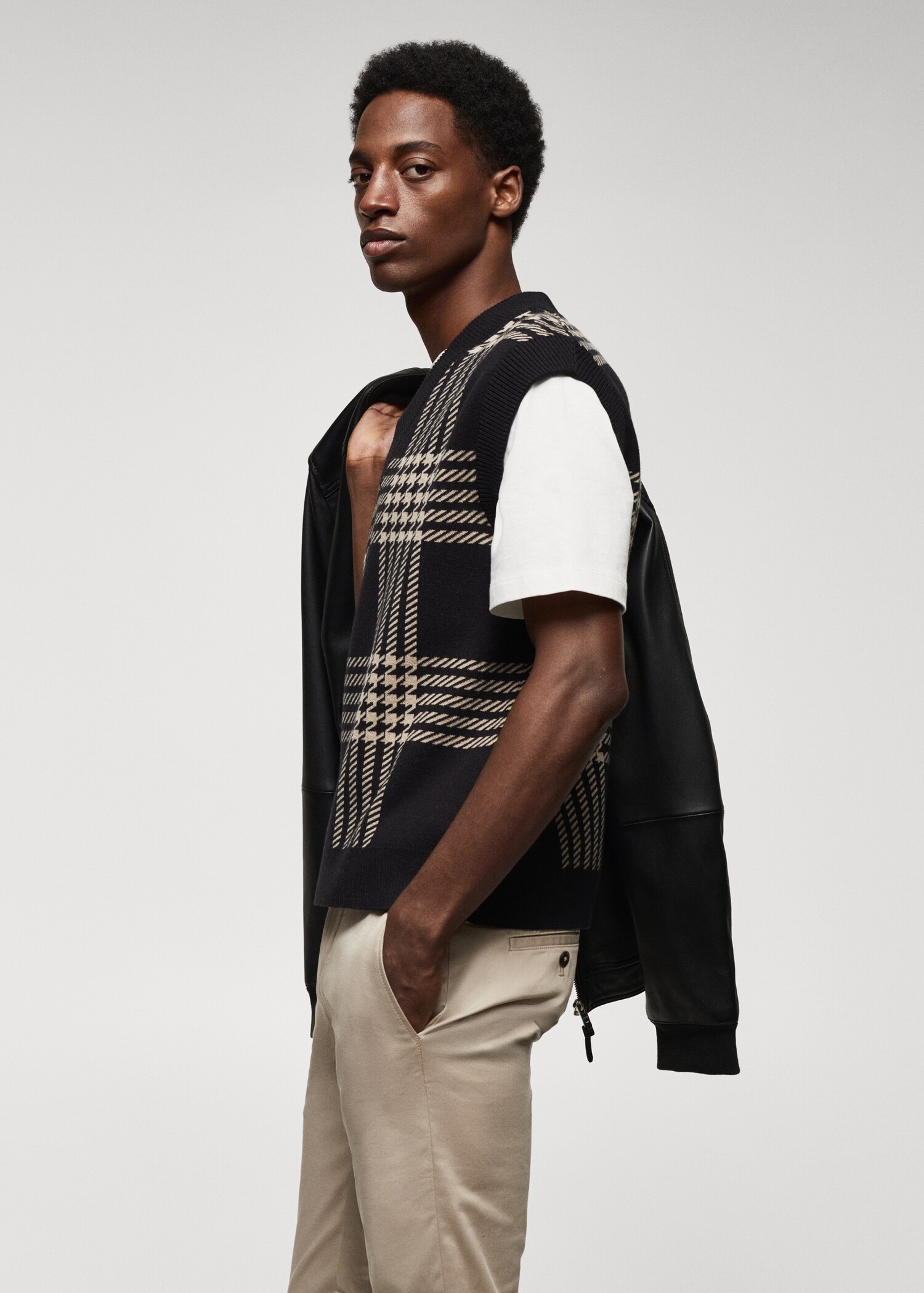 Gilet maille fine pied-de-poule - Détail de l'article 2