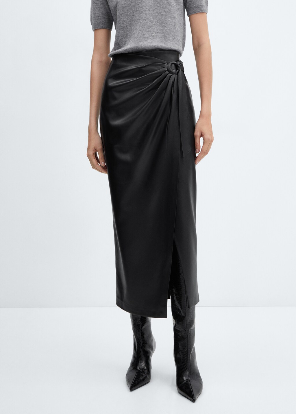 Black leather pencil skirt 3xl shop