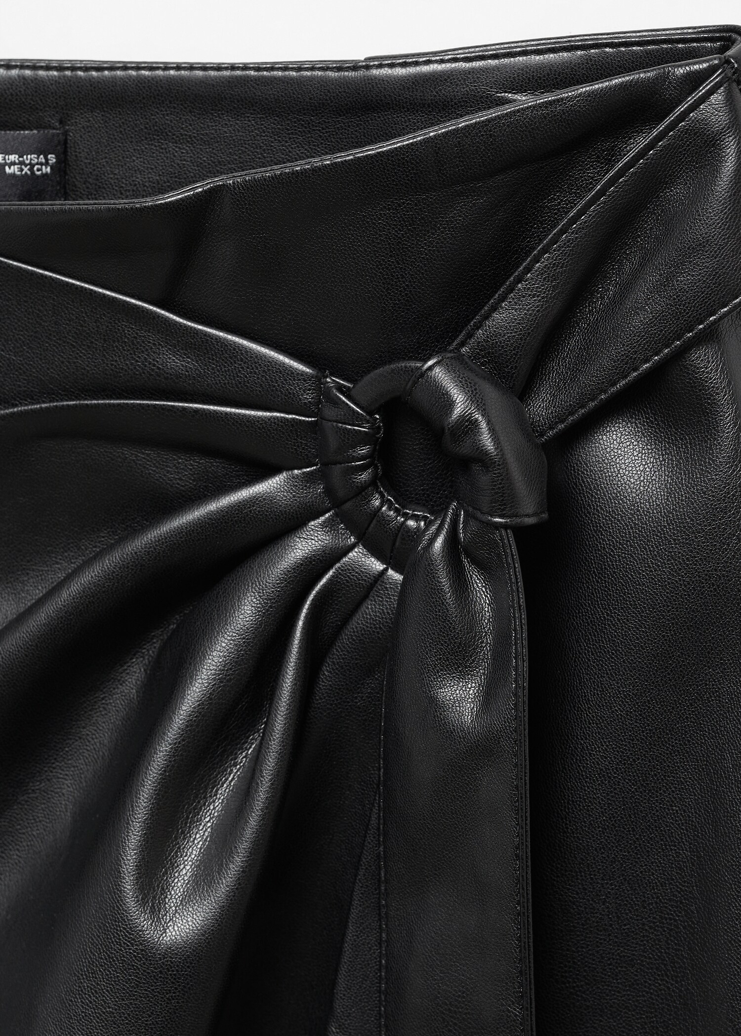 Jupe midi drapée simili-cuir - Détail de l'article 8