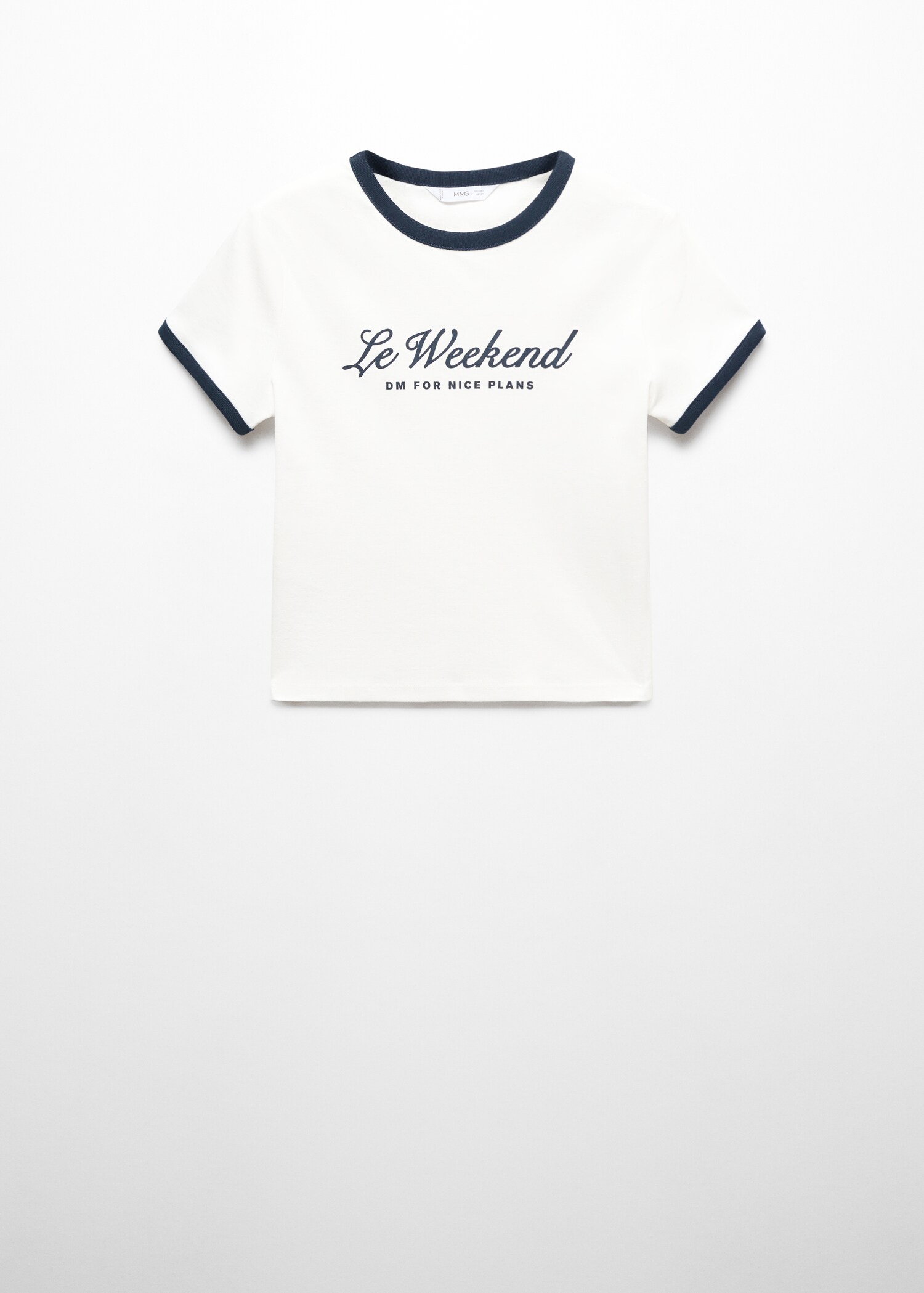 Camiseta crop mensaje - Artículo sin modelo