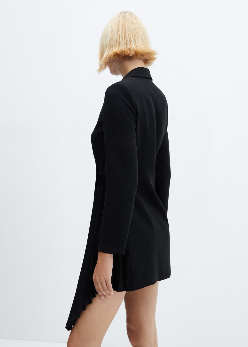 Jacket dress with pleated detail - Women | MANGO OUTLET USA