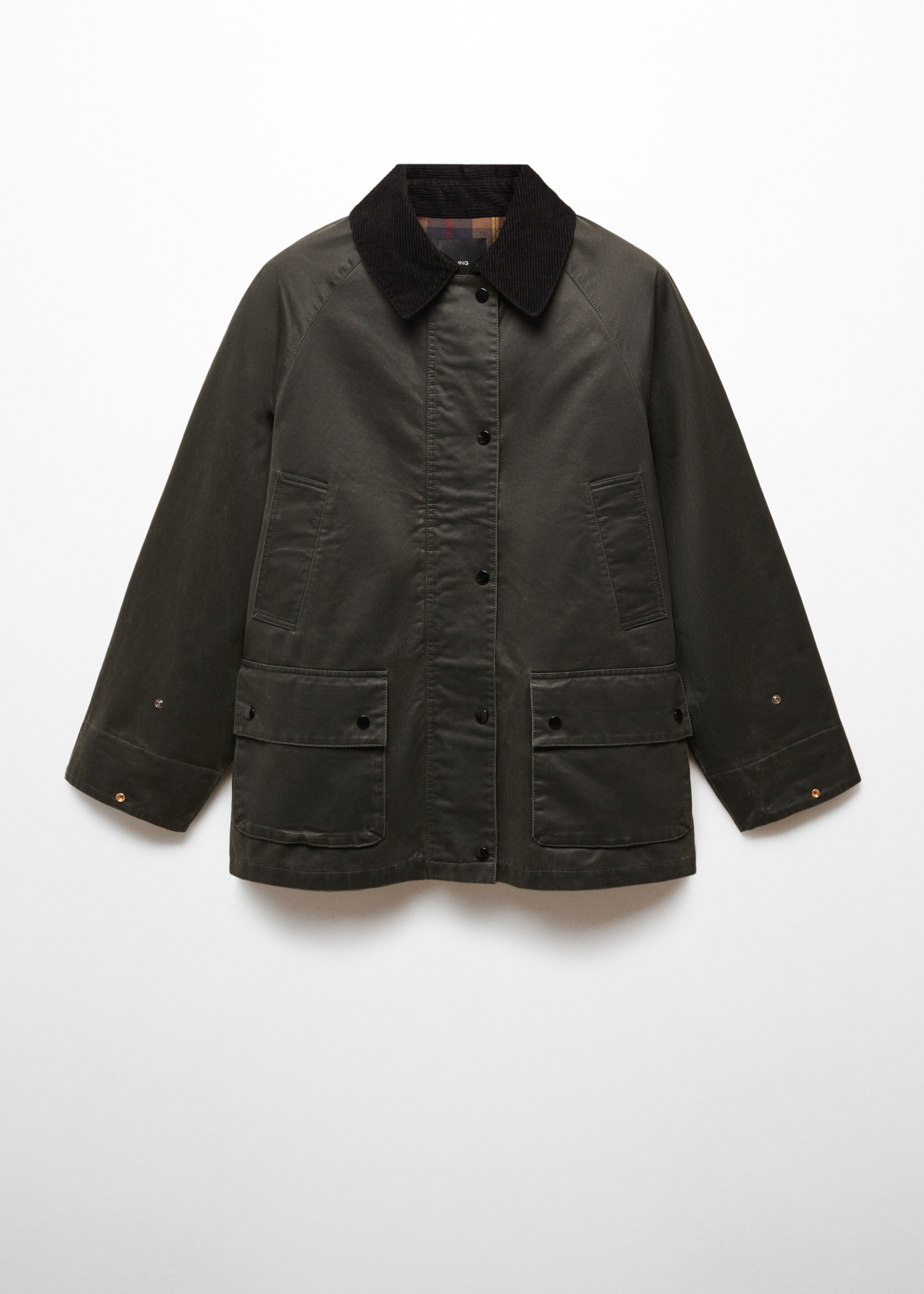 Waxed-effect short parka - Article without model